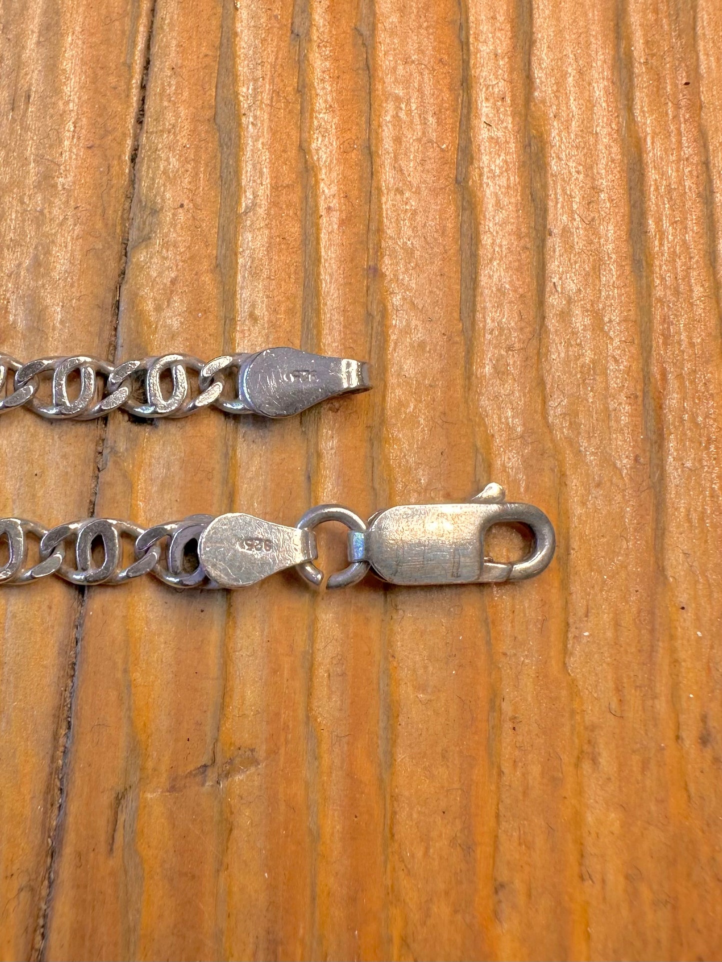Unique Flat Link 925 Sterling Silver 22 inch Necklace