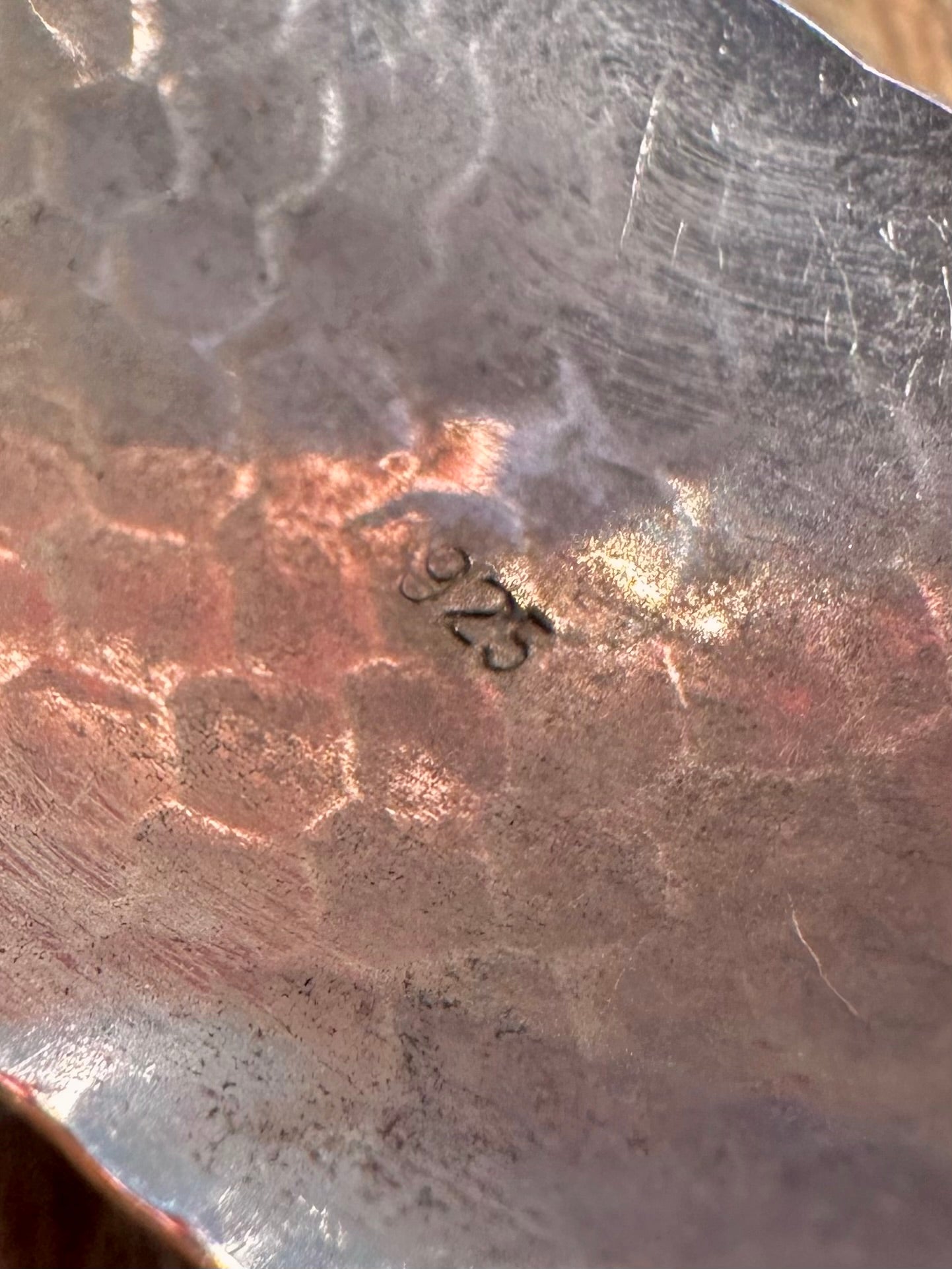 Modernist Hammered Wide Cuff 925 Sterling Silver Bangle