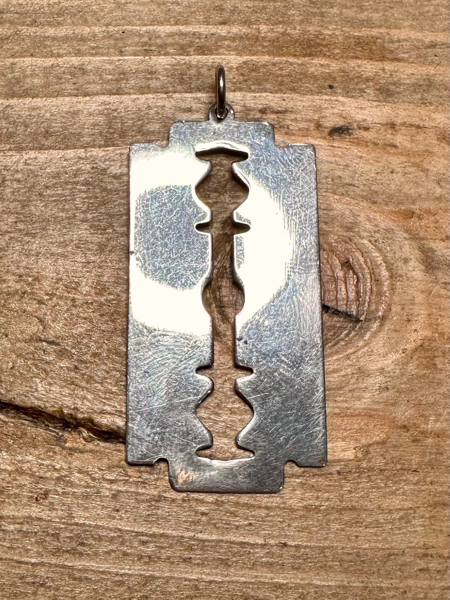Vintage Razor Blade Blunt 925 Silver Pendant