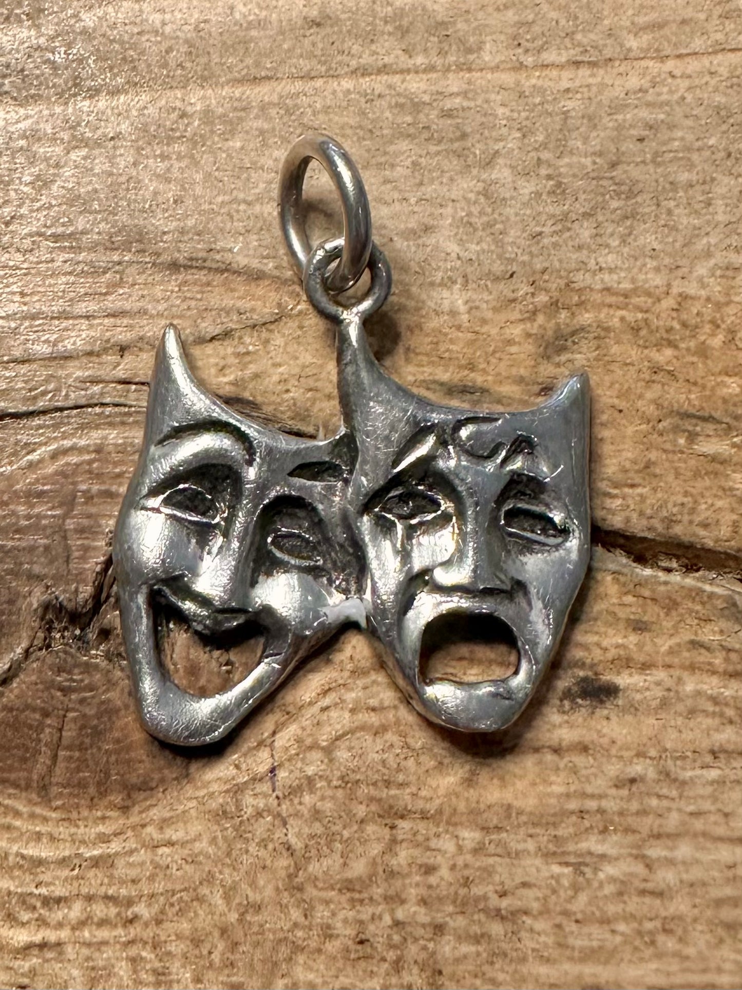 Vintage Comedy and Tragedy 925 Silver Pendant