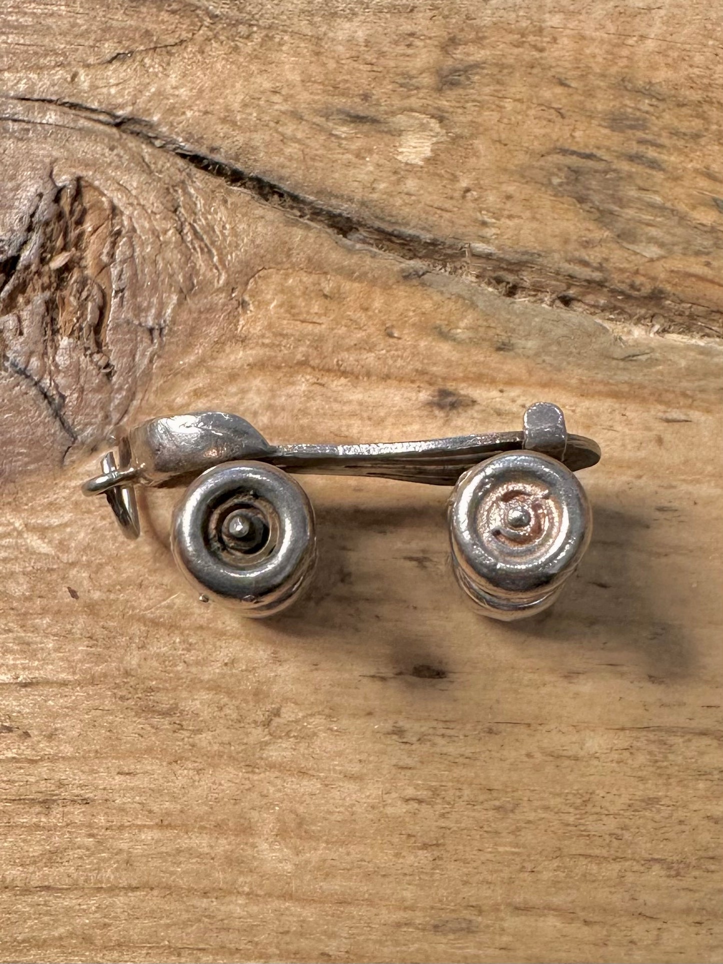 Vintage Roller Skate Moving Wheels 925 Silver Pendant