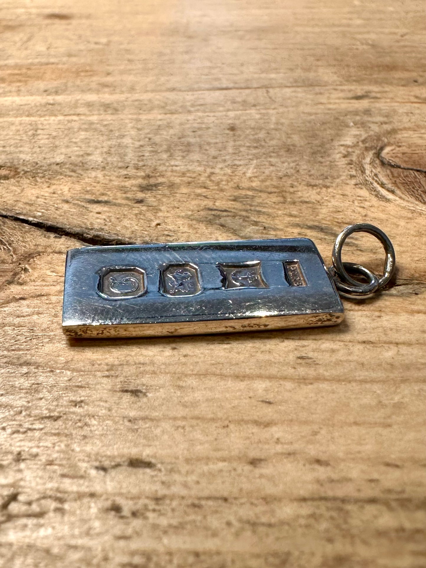 Vintage 1978 Birmingham Ingot 925 Silver Pendant