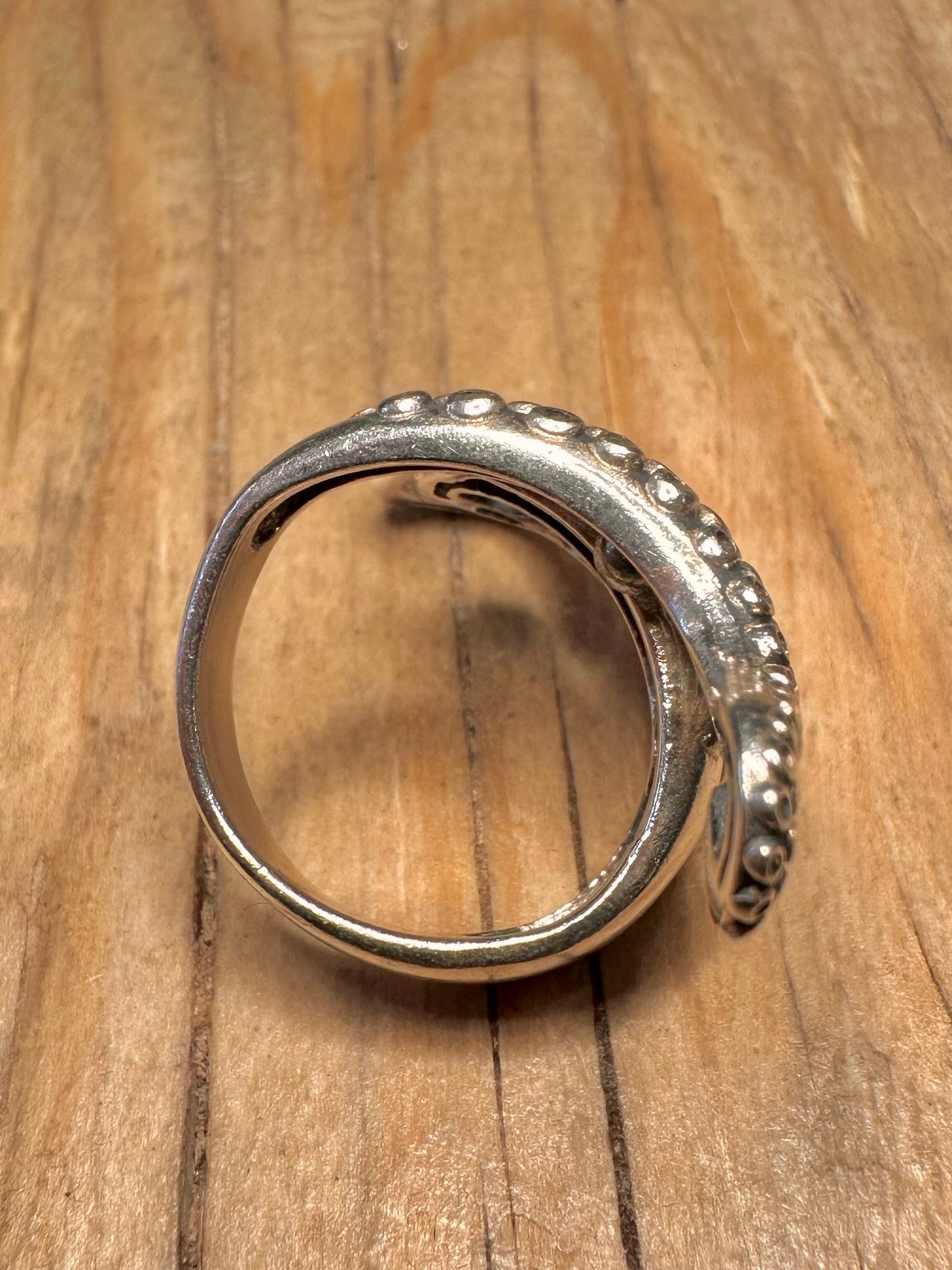 Vintage Octopus Tentacles 925 Sterling Silver Size N Ring