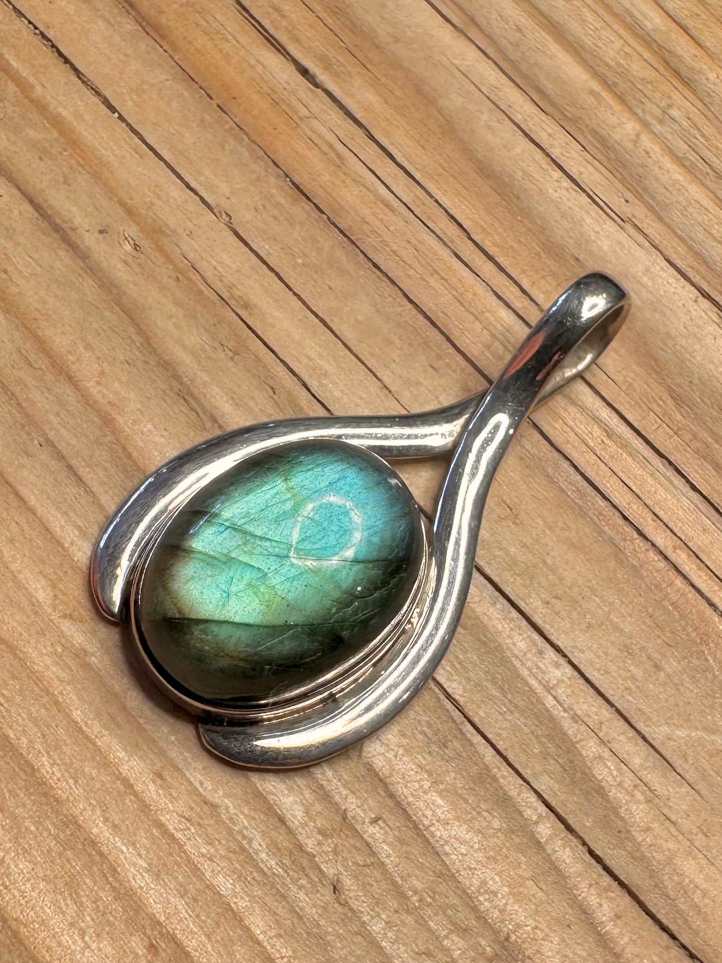 Vintage Labradorite 925 Sterling Silver Pendant