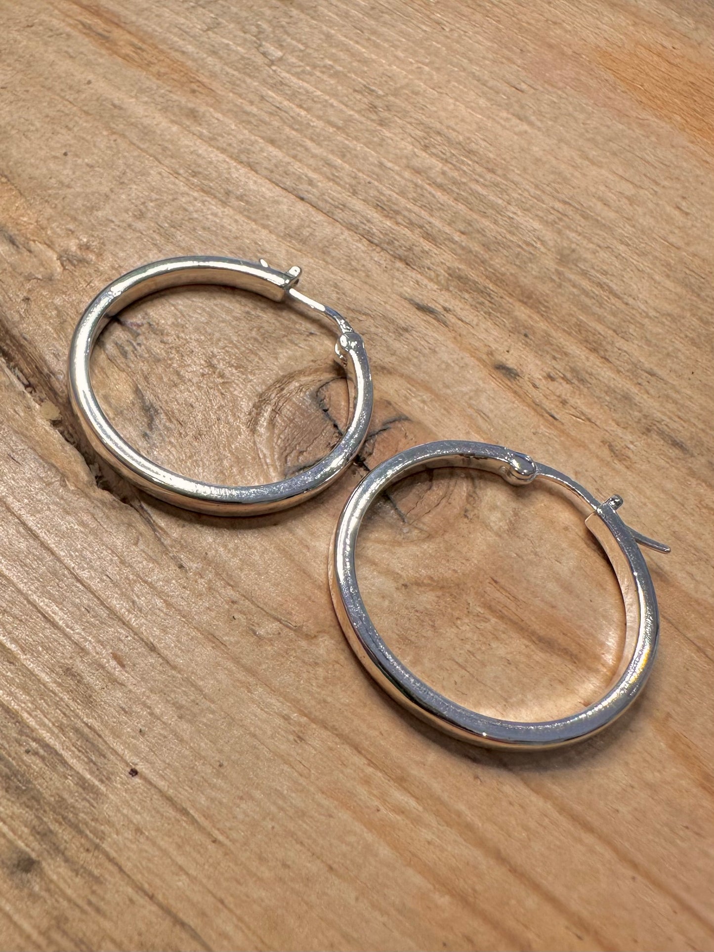 Modern Chunky Hoops 925 Silver Earrings