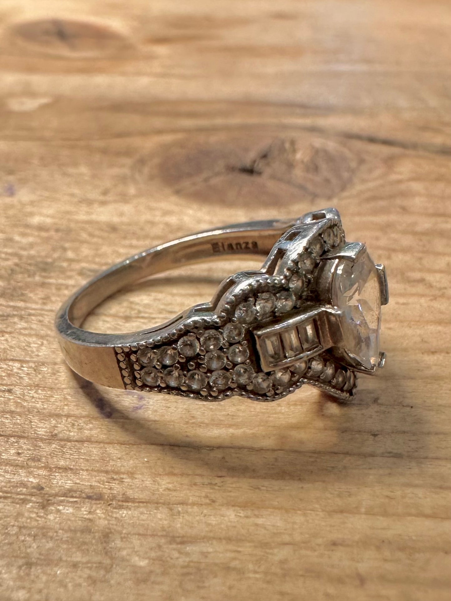 Vintage Elanze CZ 925 Silver Size O Ring