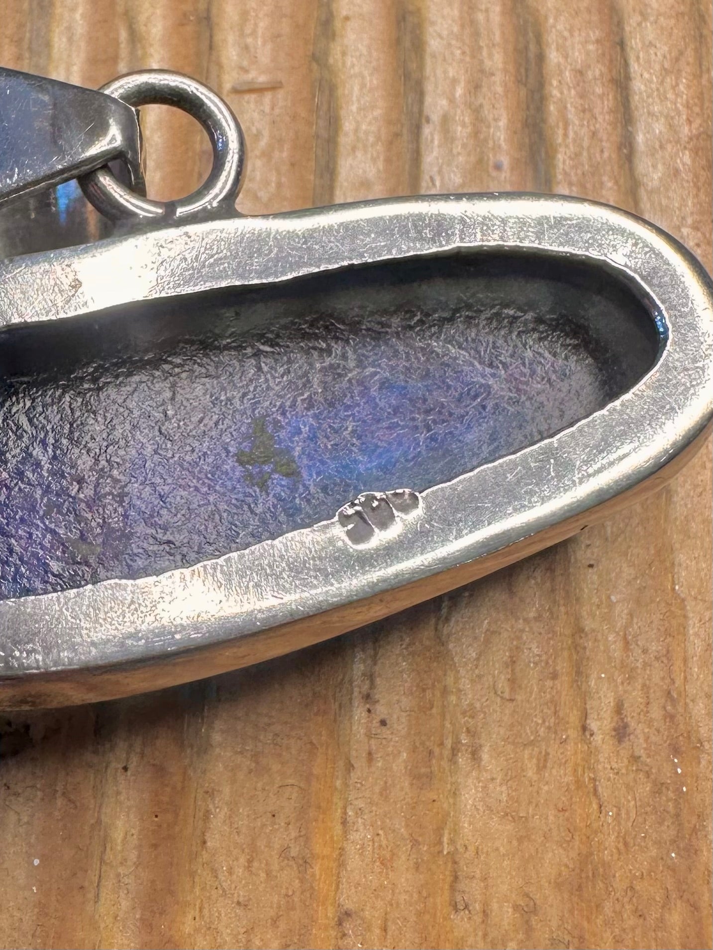 Dichroic Red and Purple Glass 925 Sterling Silver Pendant