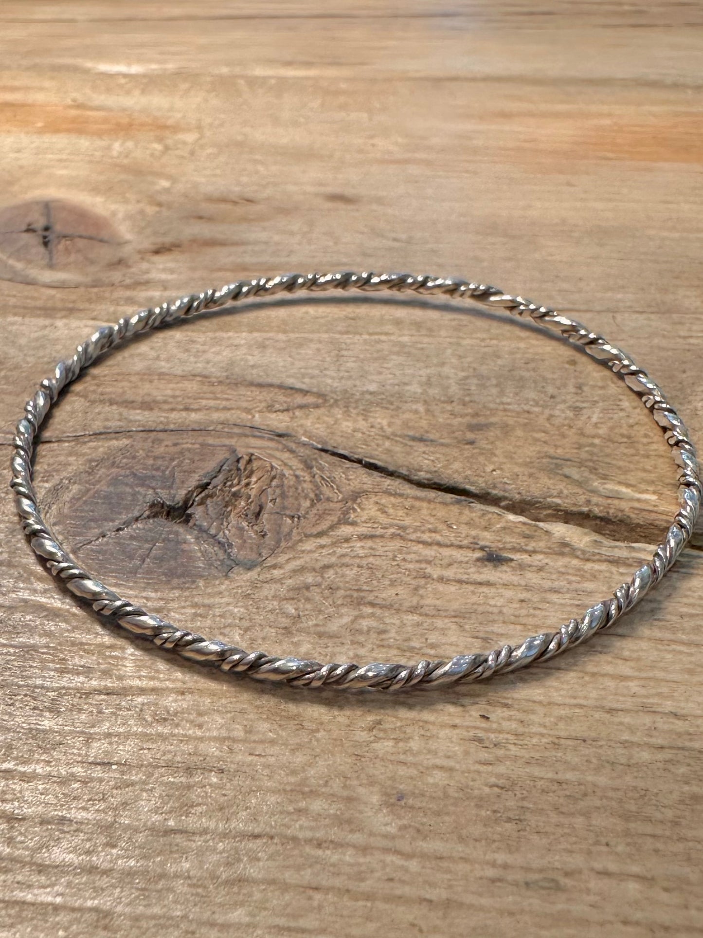 Vintage Twisted 925 Silver Bangle