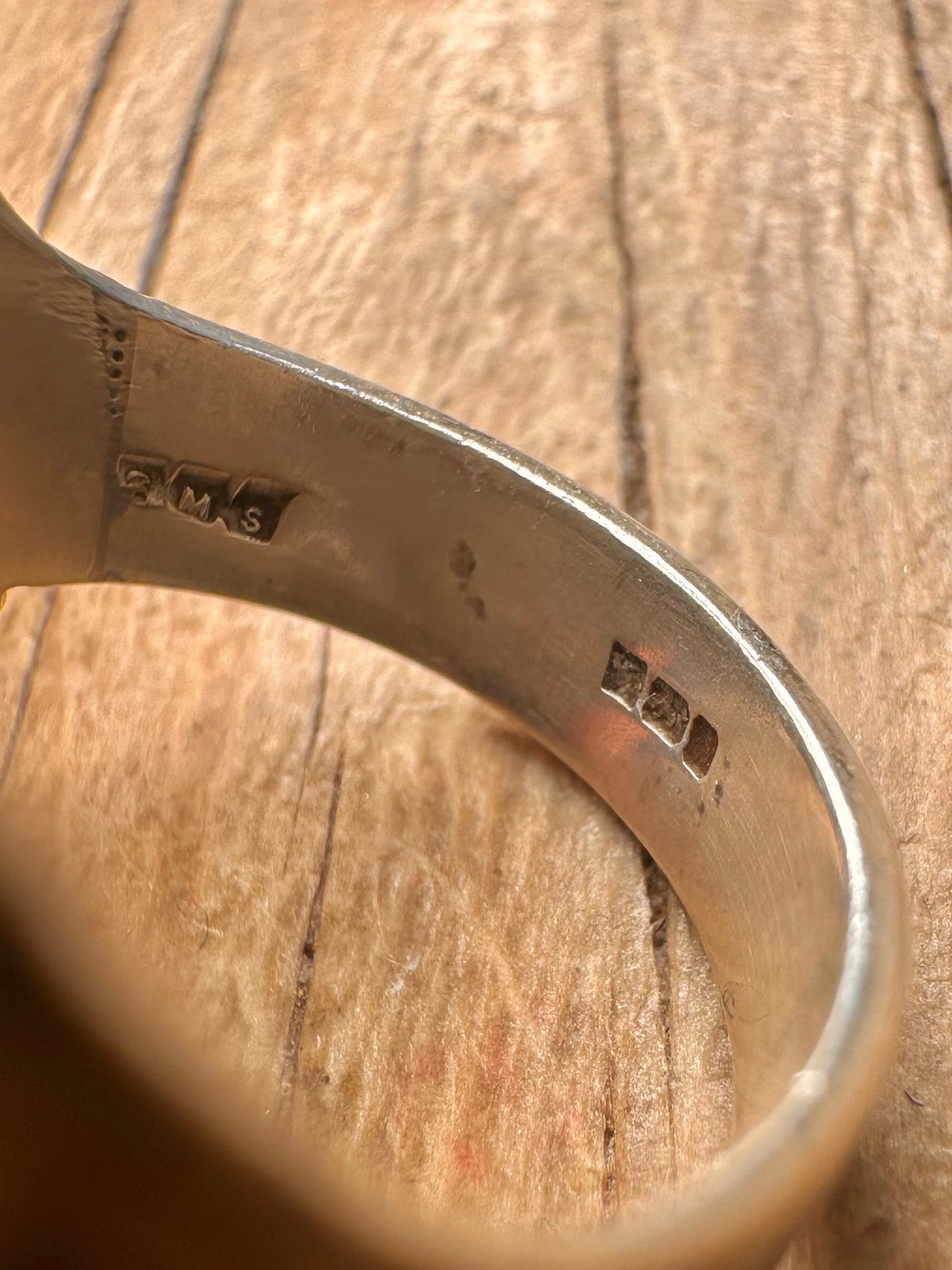 Vintage Large Skull Wing Red Stone Eyes 925 Sterling Silver Size V1/2 Ring