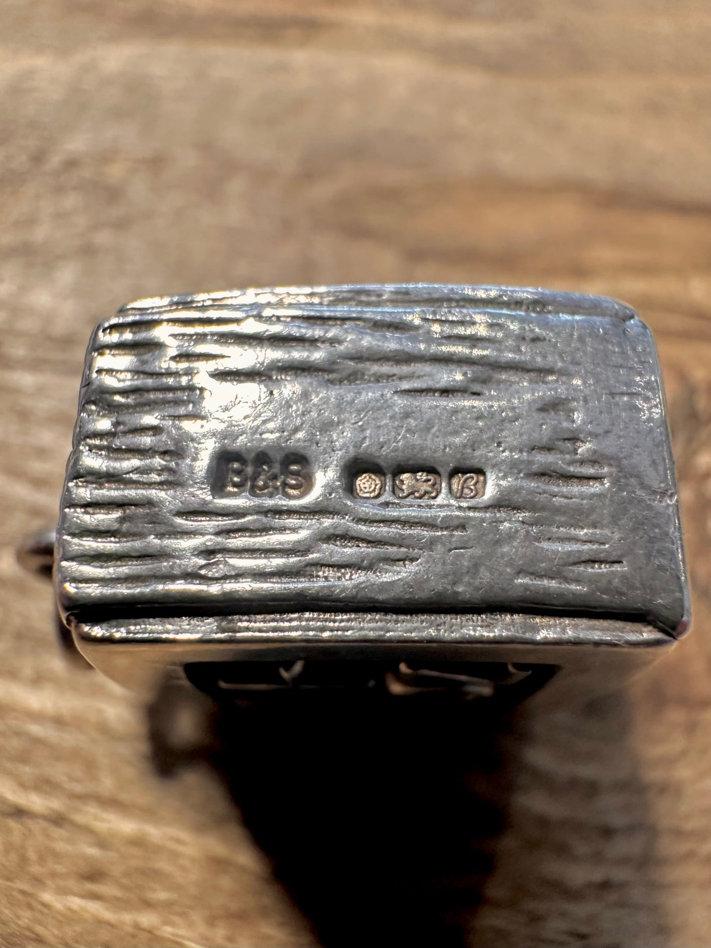 Vintage 1976 1+Oz Textured Block 925 Silver Pendant
