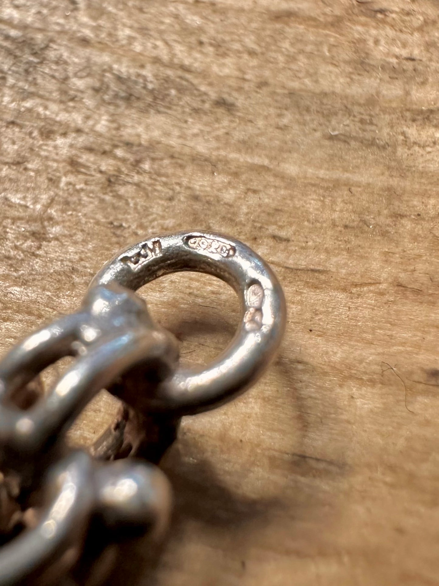 Vintage 1973 Unique Chain 925 Silver 15.6 inch Necklace