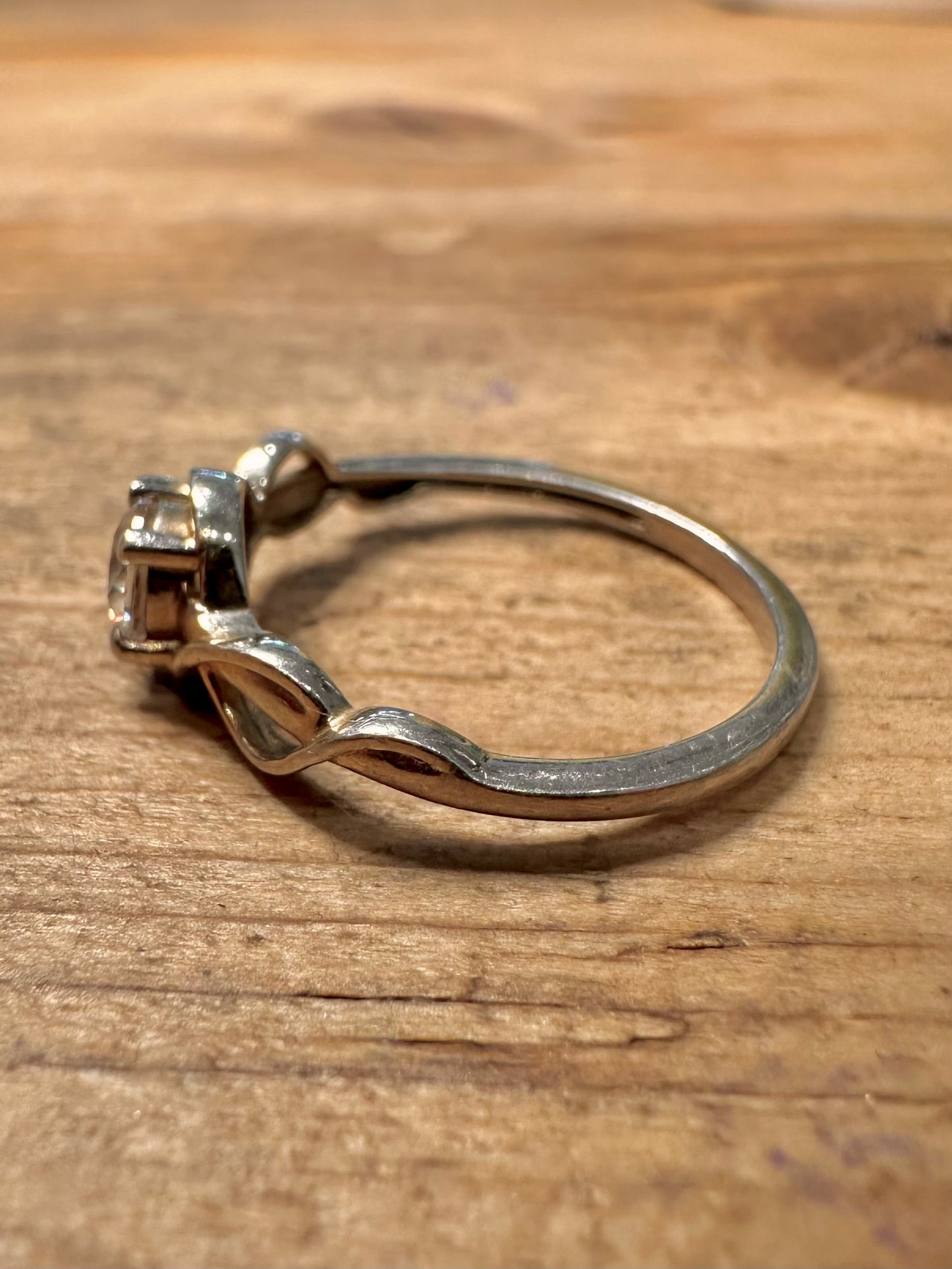 Vintage White CZ 925 Silver Size O1/2 Ring