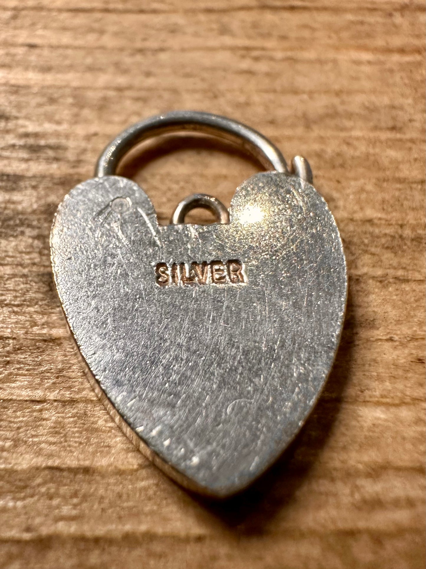 Vintage Heart Padlock 925 Silver Pendant