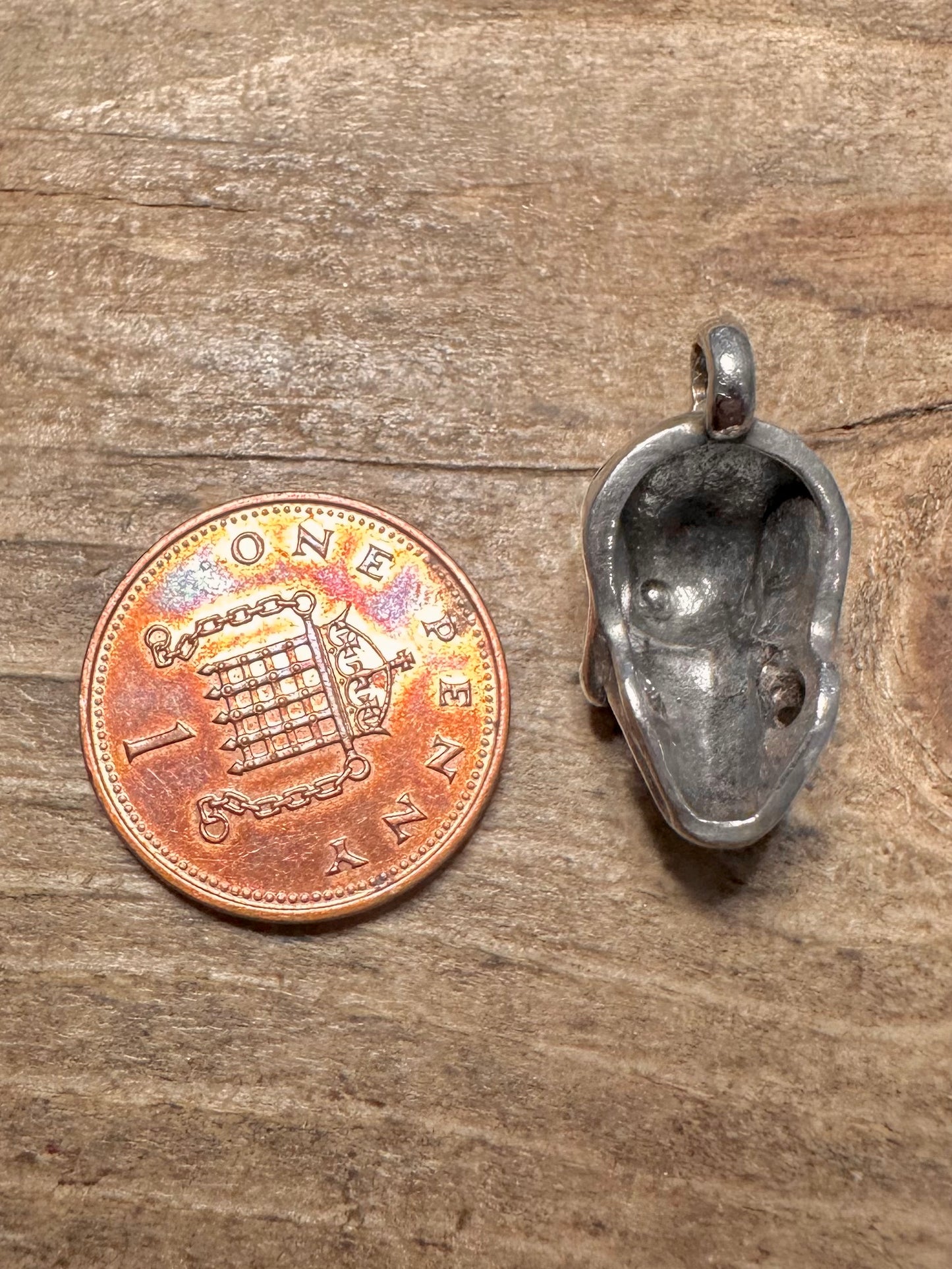 Vintage Skull Head 925 Silver Pendant