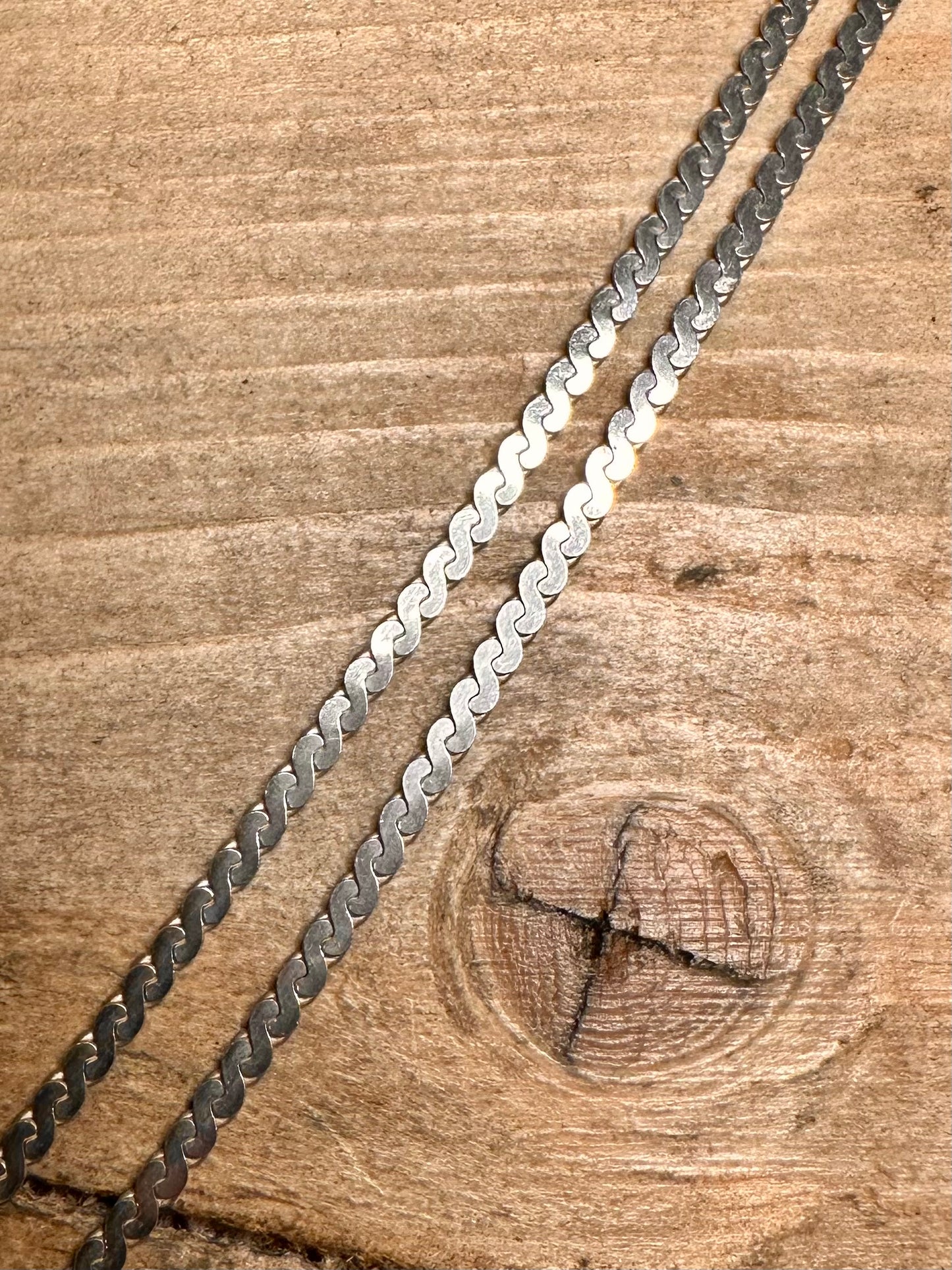 Vintage Flat S Link 925 Silver 23.5 inch Necklace