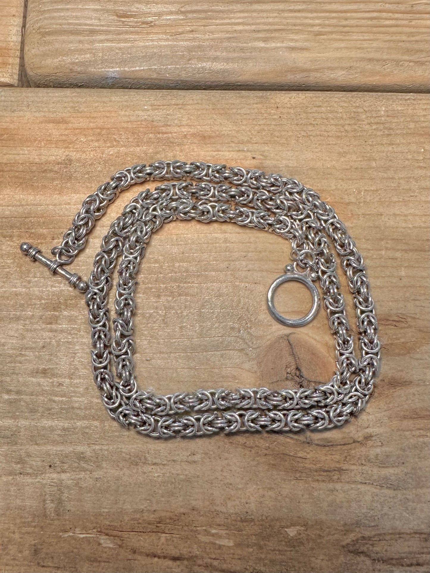 Vintage Byzantine T Bar 925 Silver 19.8 inch Necklace