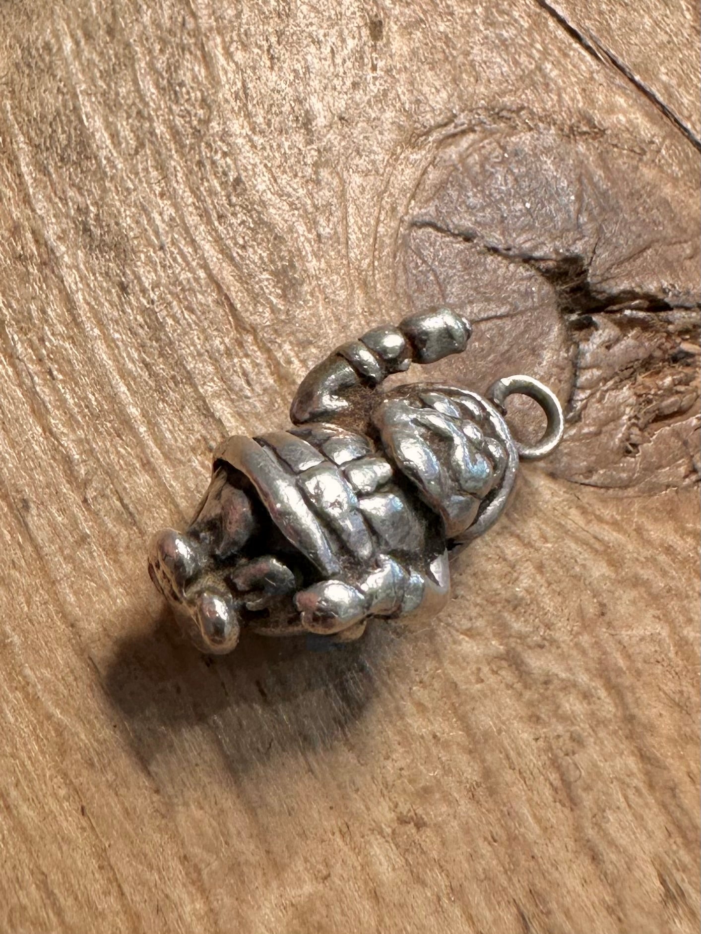Vintage Santa Claus 925 Silver Charm Pendant