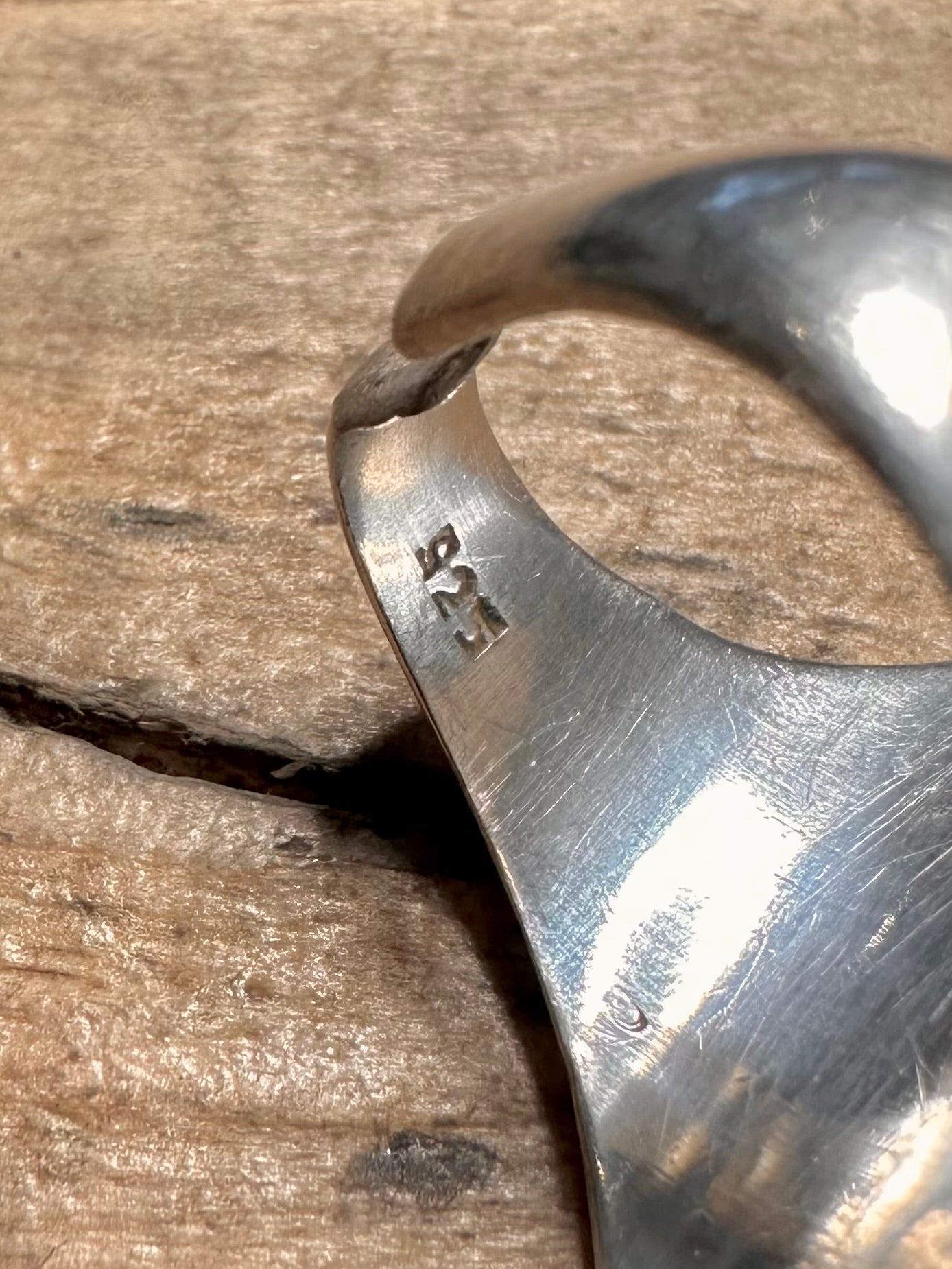 Vintage Large Tigers Eye Diamond Shape 925 Silver Size O1/2 Ring