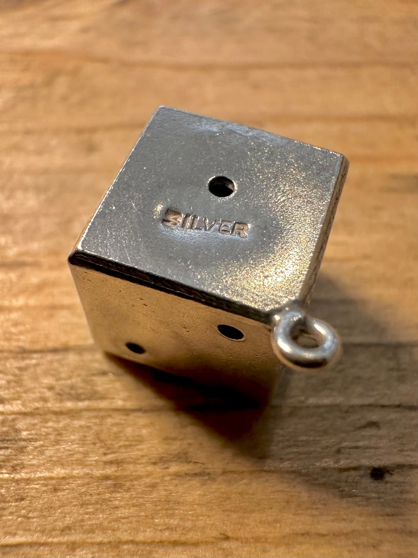 Vintage Dice 925 Silver Charm Pendant