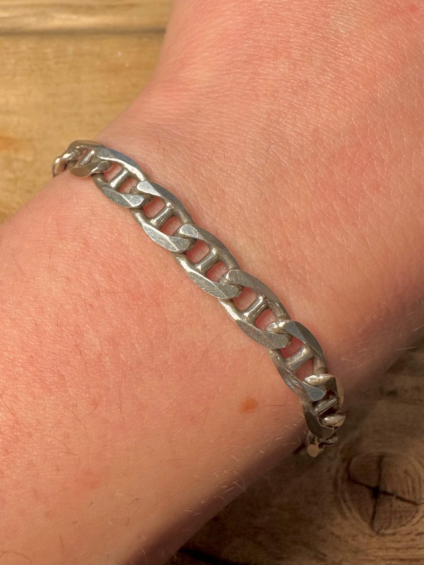 Vintage Mariner Link 925 Silver 7.8 inch Bracelet