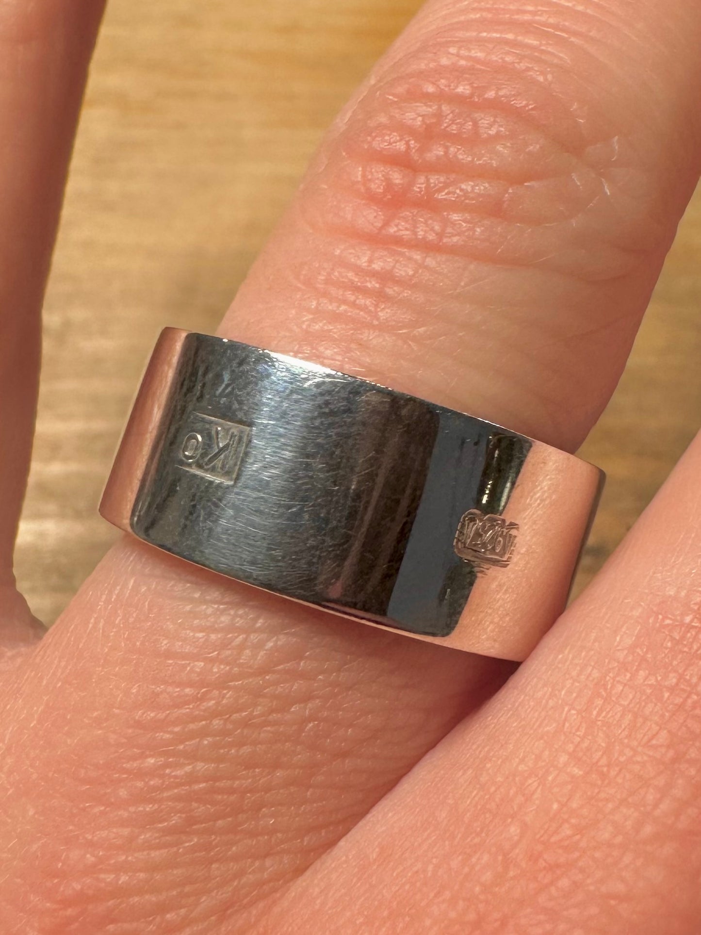 Modern 2000 Hallmarked Band 925 Silver Size S Ring