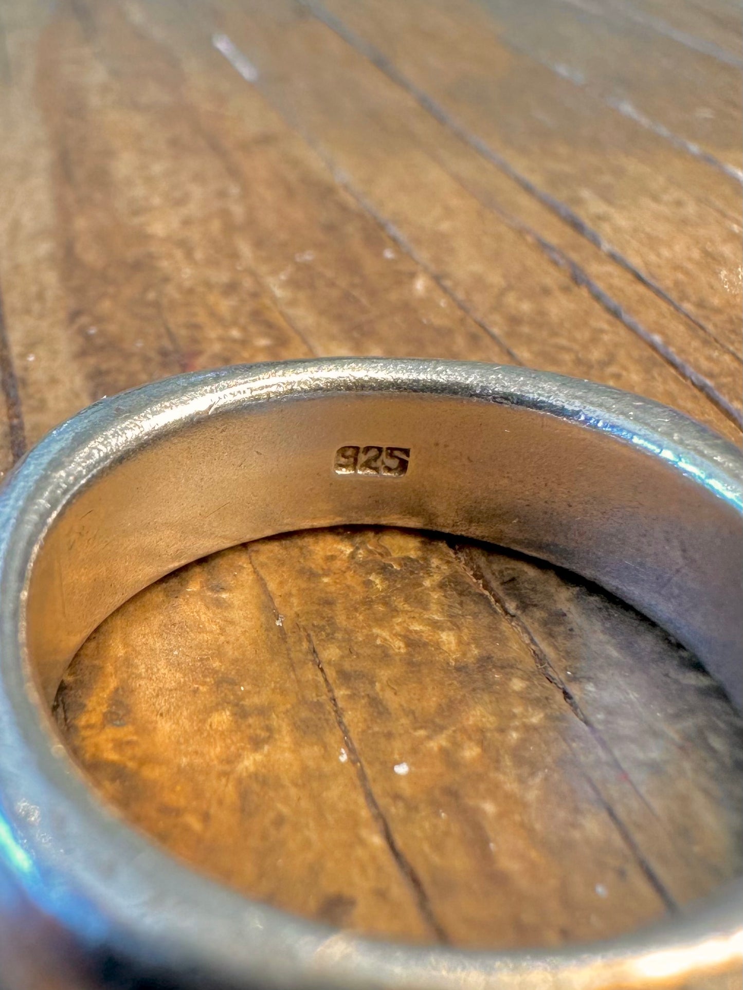 Square Rounded Heavy Band 925 Sterling Silver Size U Ring