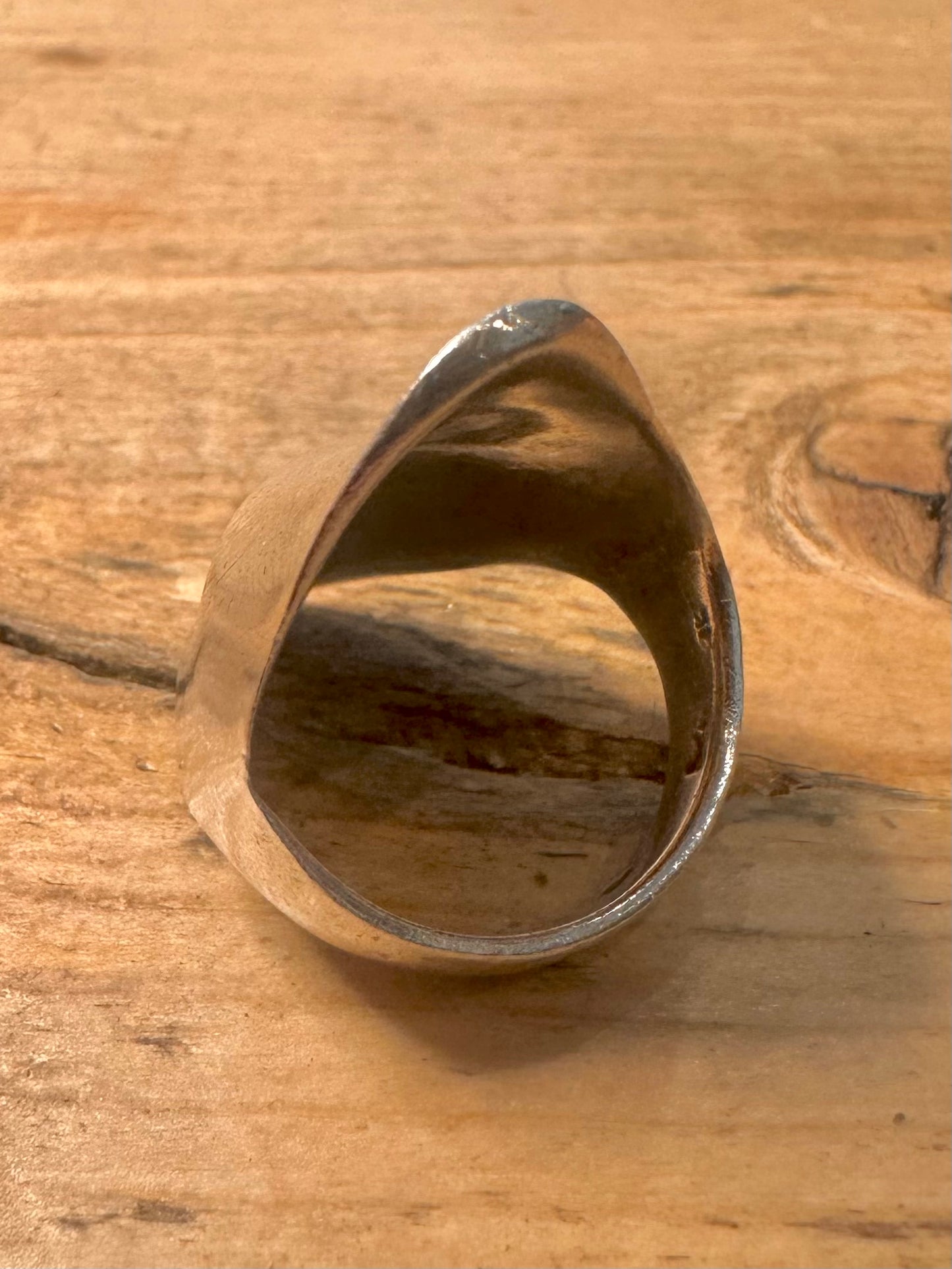 Abstract Long Curved 925 Silver Size O Ring