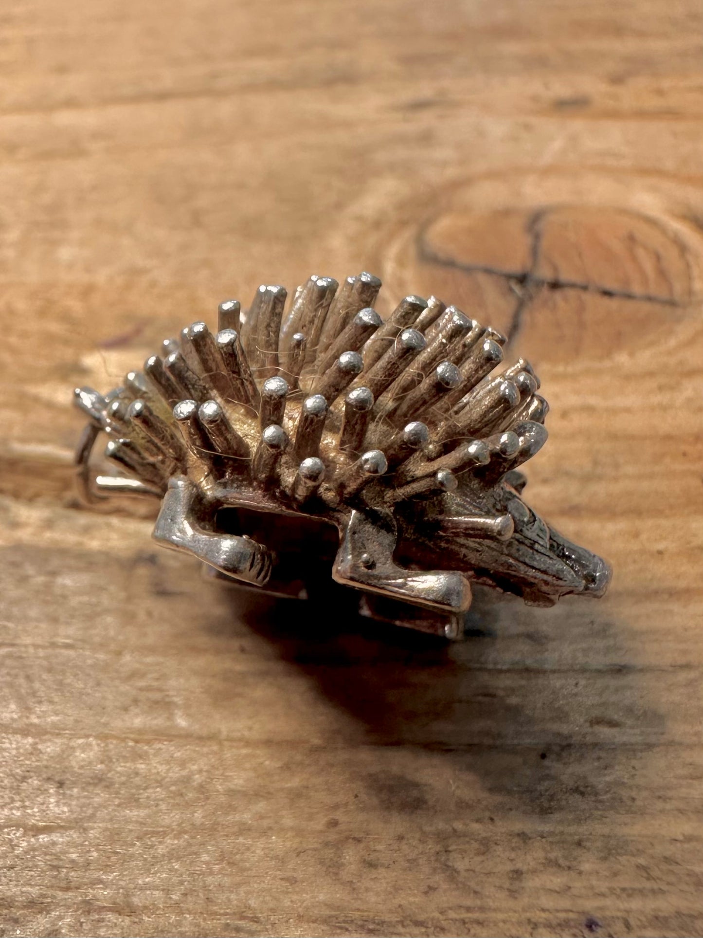 Vintage Hedgehog 925 Silver Charm Pendant