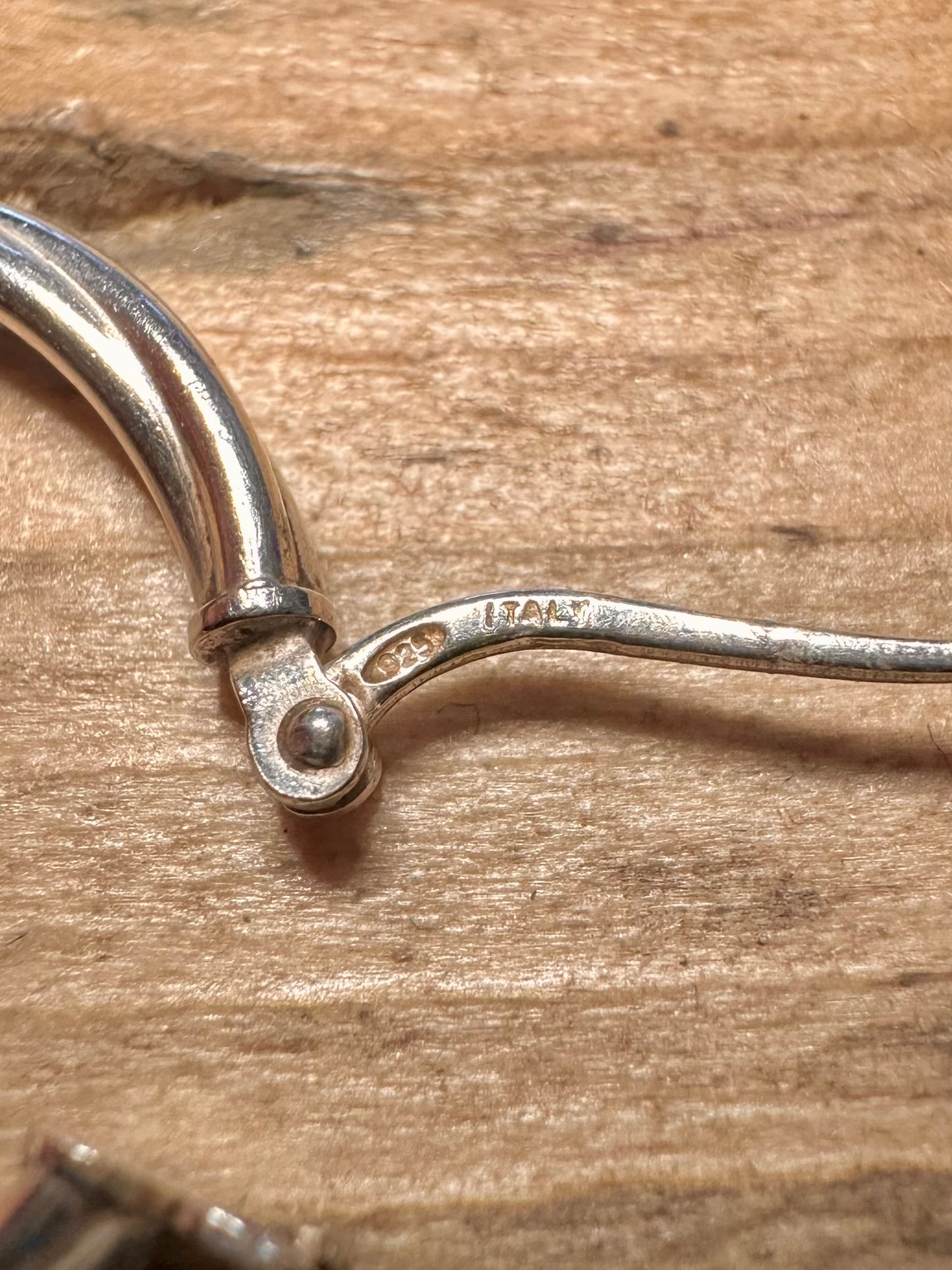 Vintage Twisted Hoops Italy 925 Silver Earrings