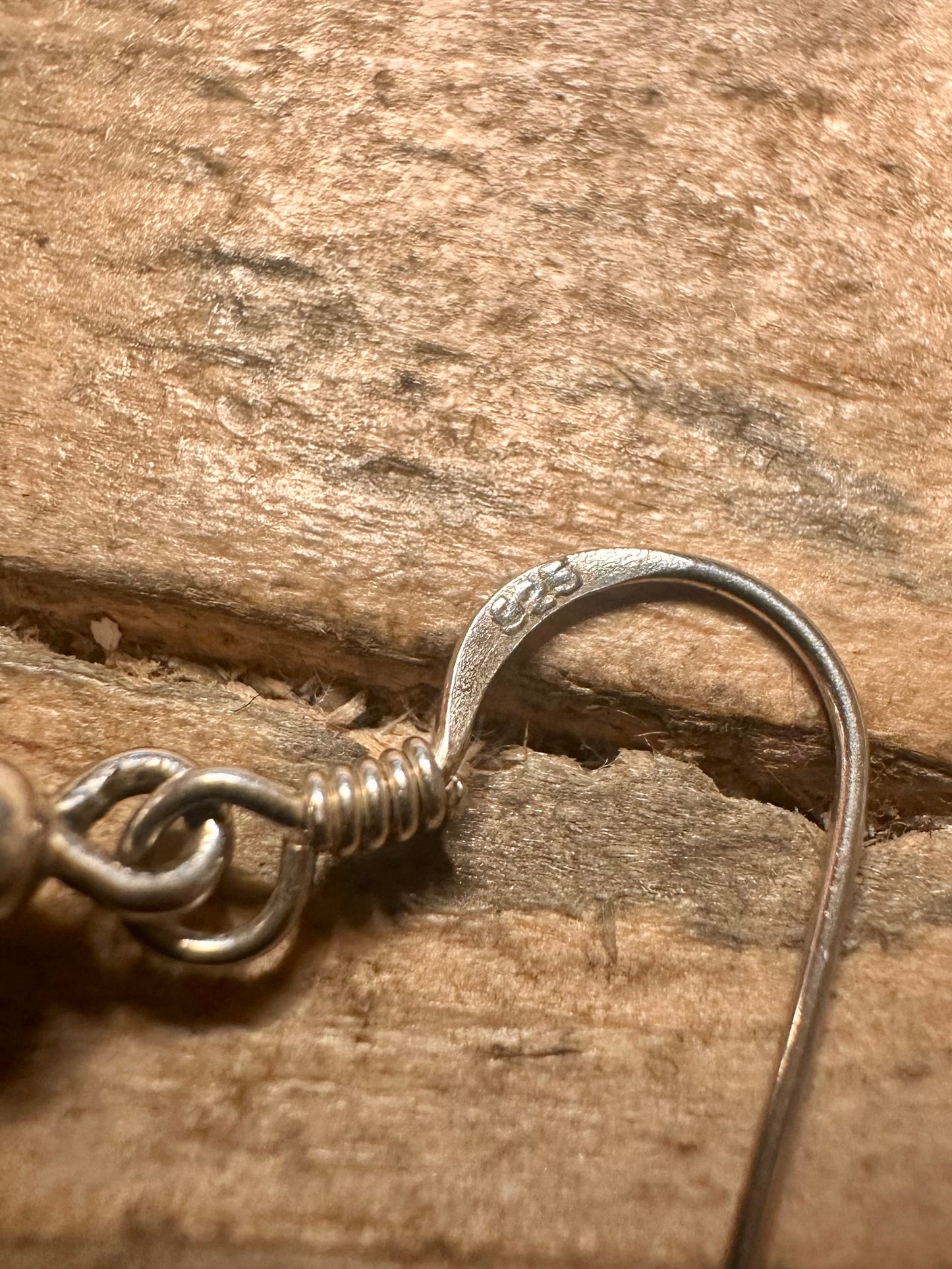 Vintage Ball Dangle 925 Silver Earrings