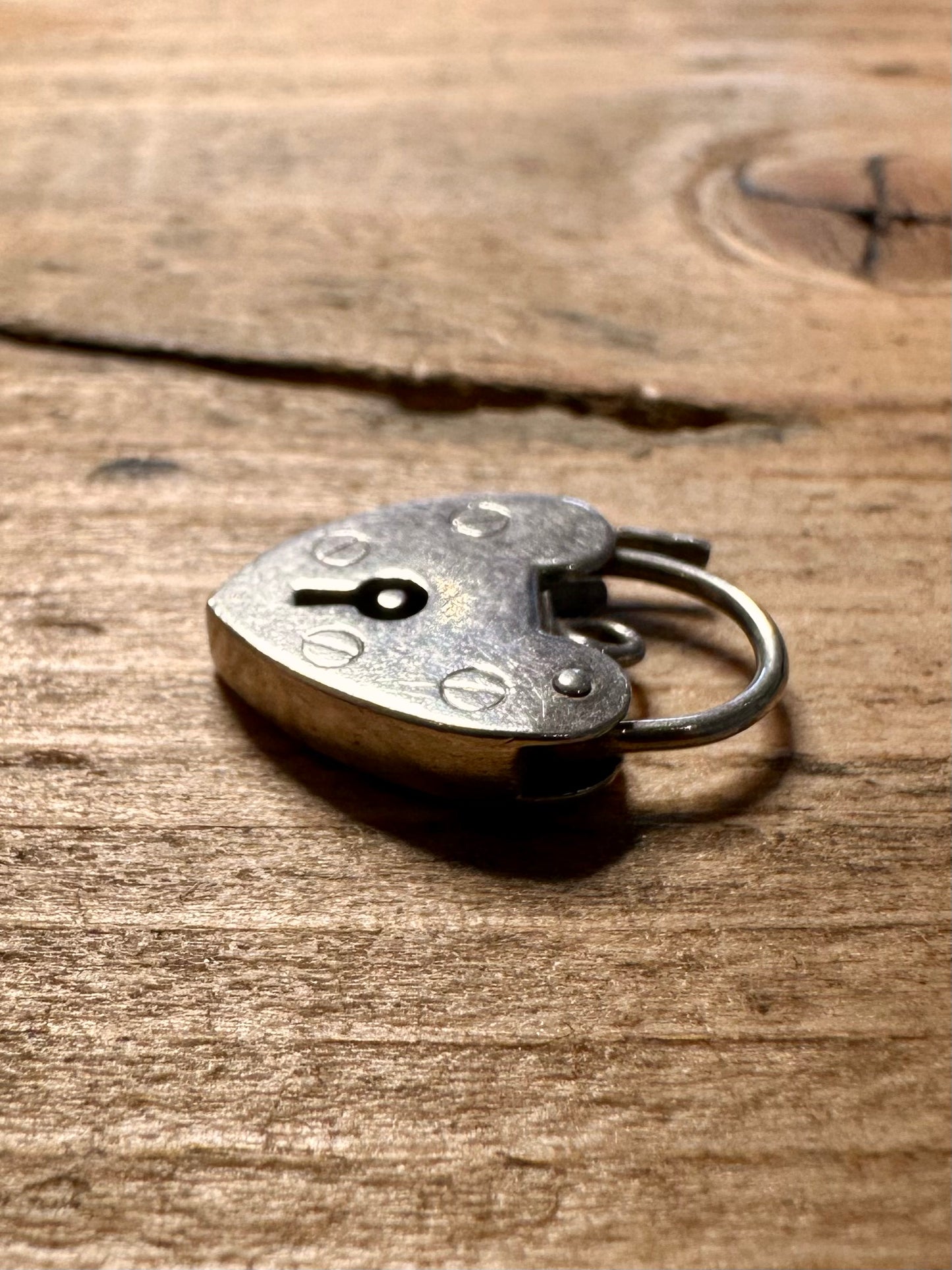 Vintage Heart Padlock 925 Silver Pendant