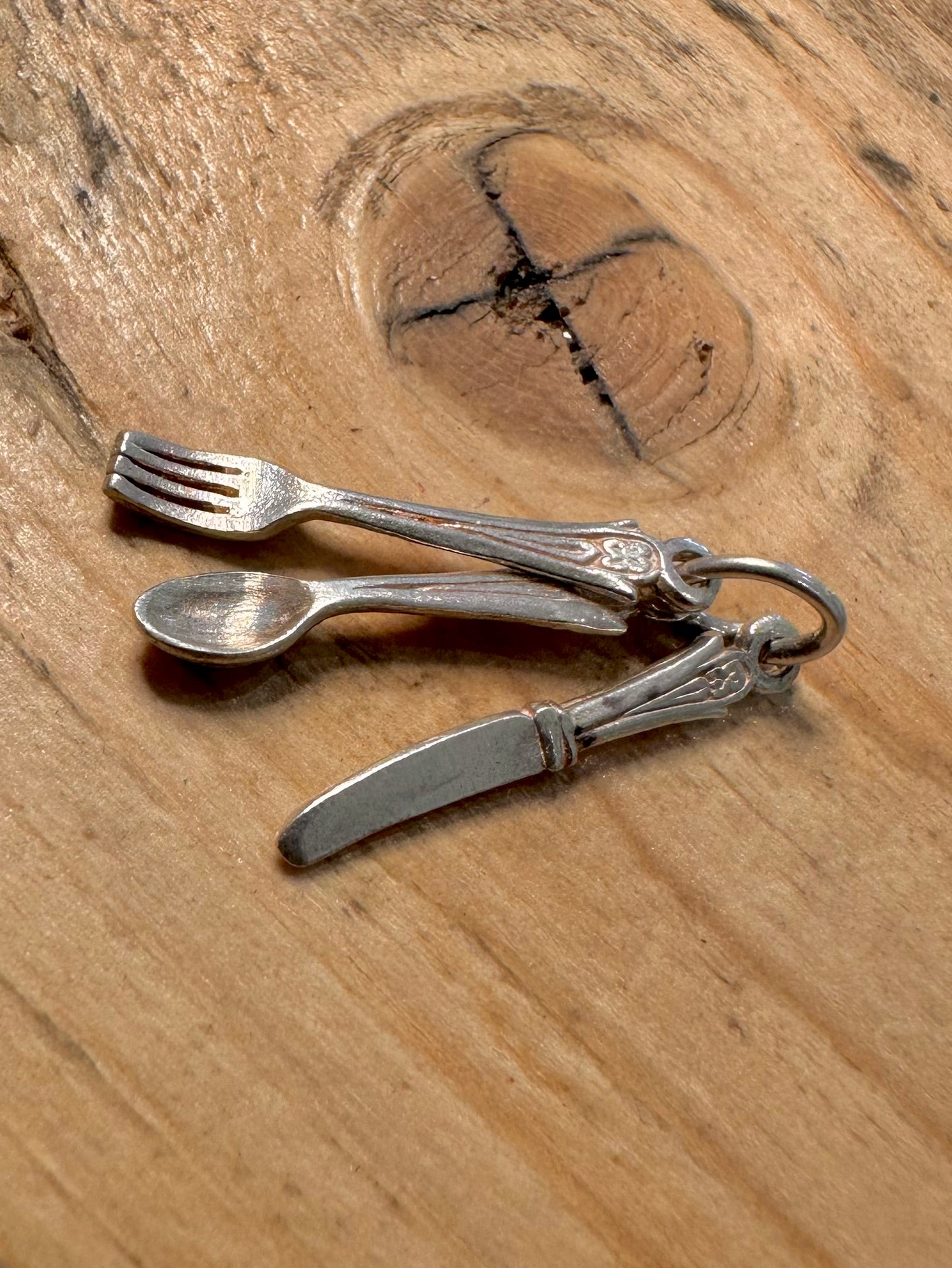 Vintage Cutlery 925 Silver Charm Pendant
