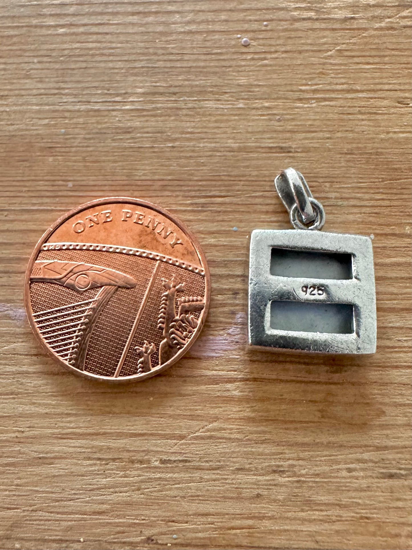 Modern Square Abalone 925 Silver Pendant