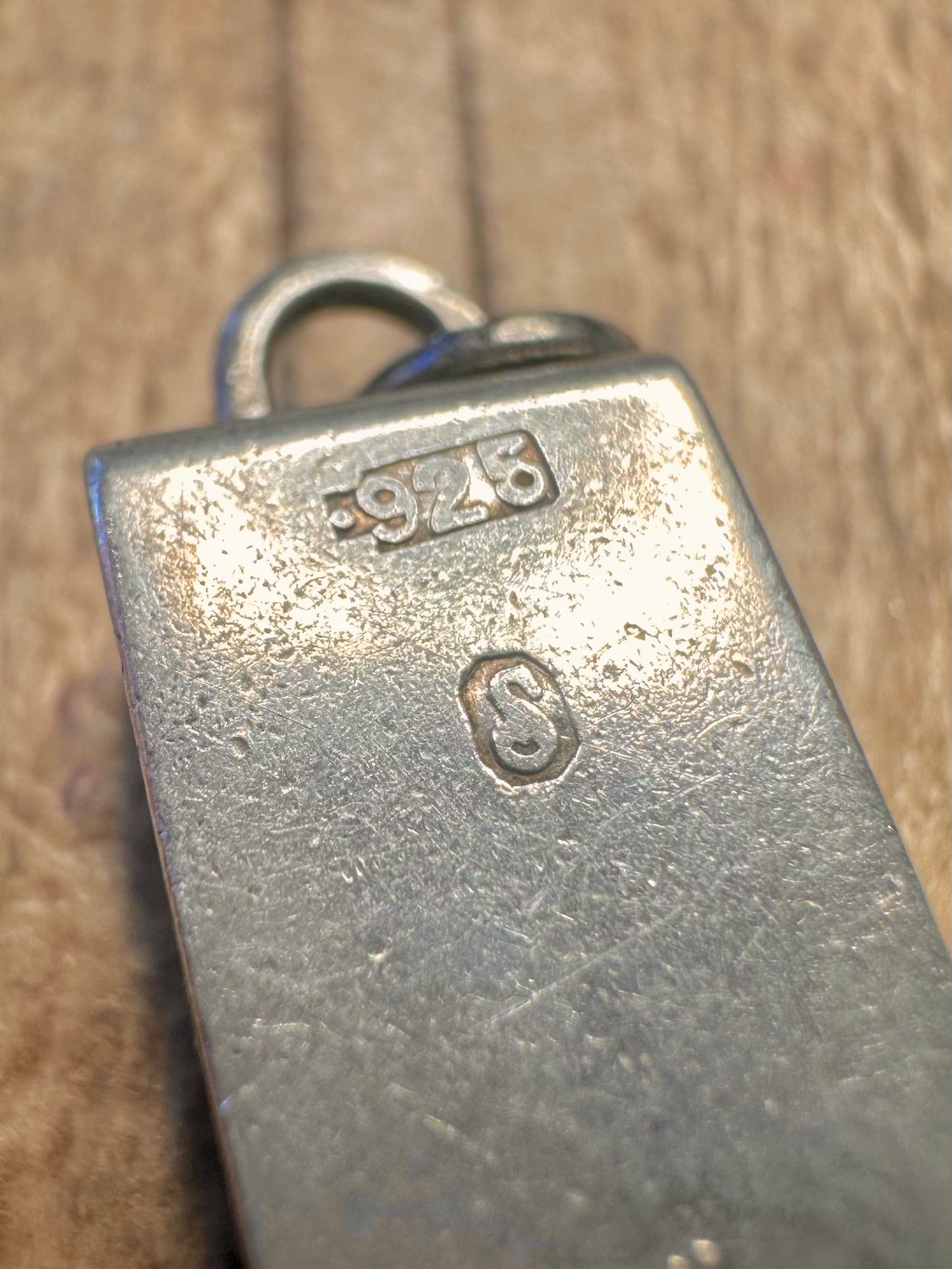 Vintage Green Malachite Rectangle 925 Sterling Silver Pendant