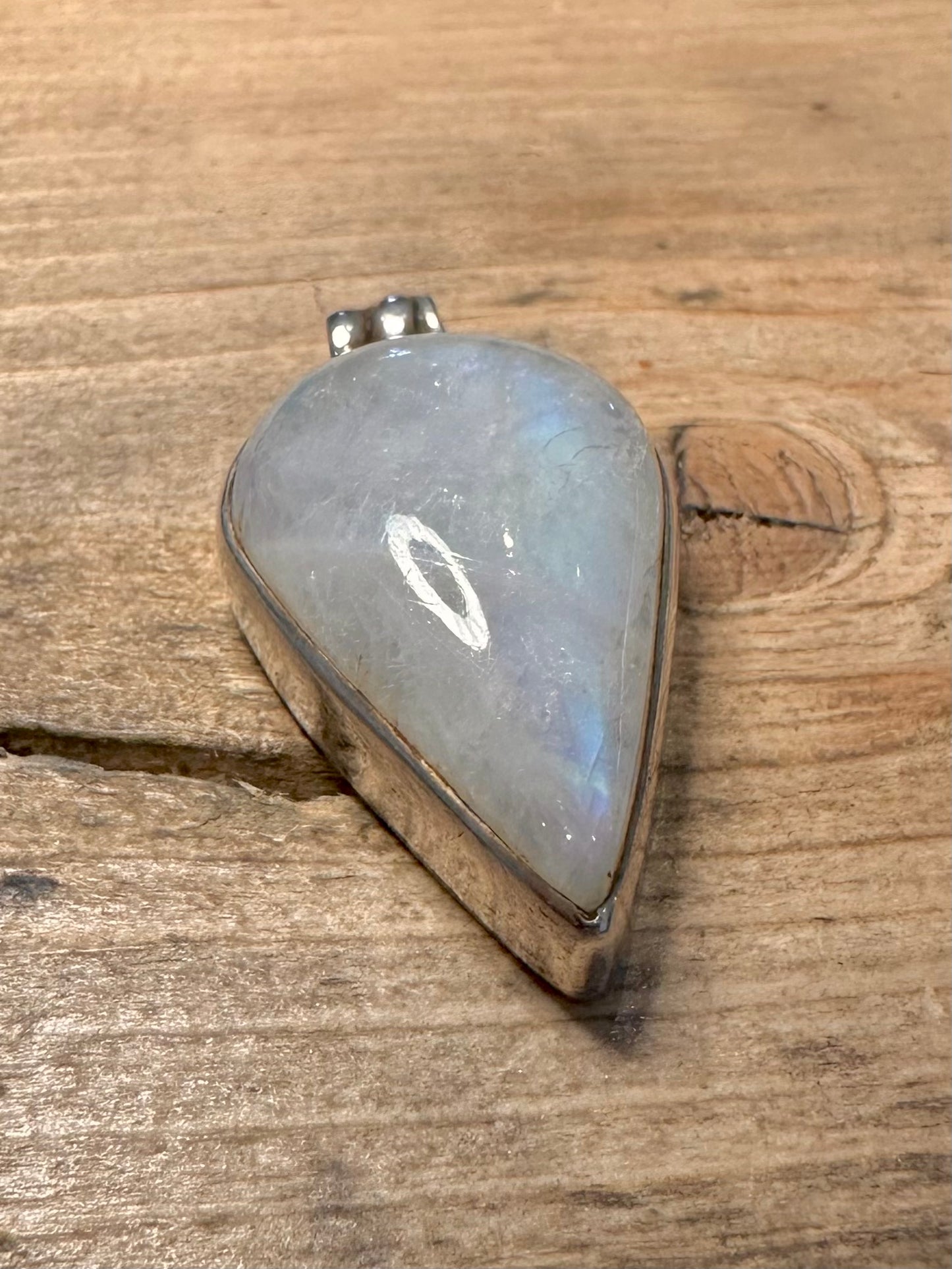 Vintage Moonstone Teardrop 925 Silver Pendant