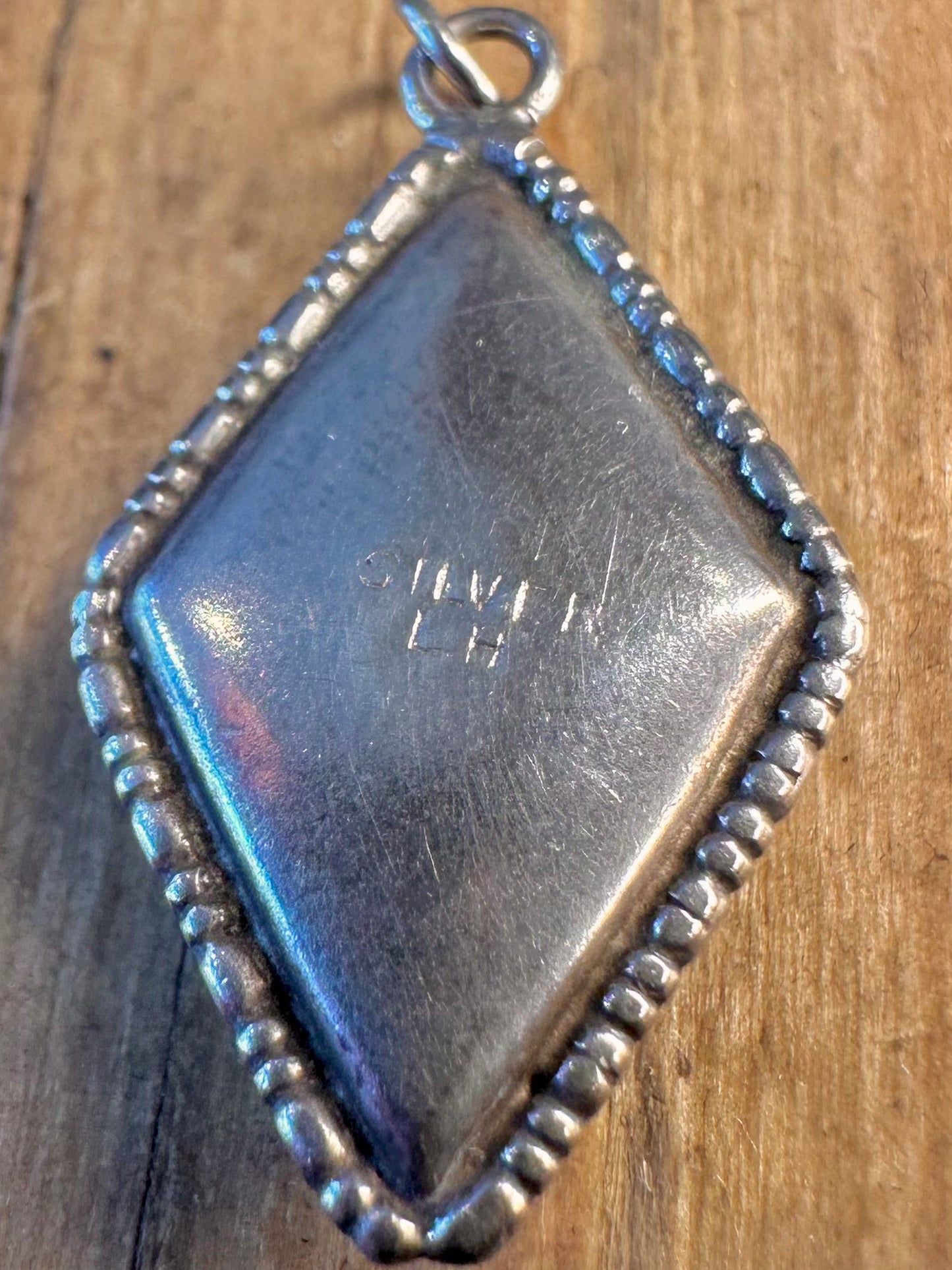 Art Deco Blue Butterfly Wing Maker LH 925 Sterling Silver Pendant