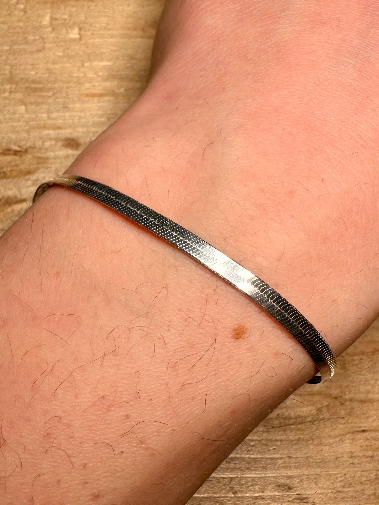 Vintage Herringbone Italy 925 Silver 6.5 inch Bracelet