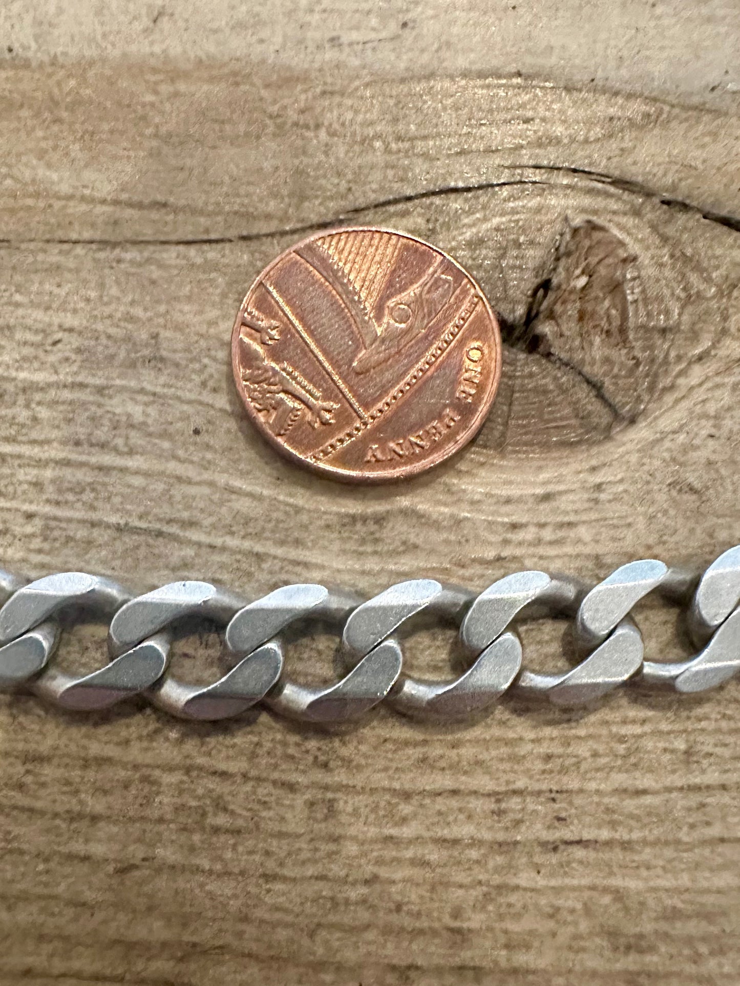 Vintage Chunky Heavy Curb Chain 925 Silver 19.3 inch Necklace