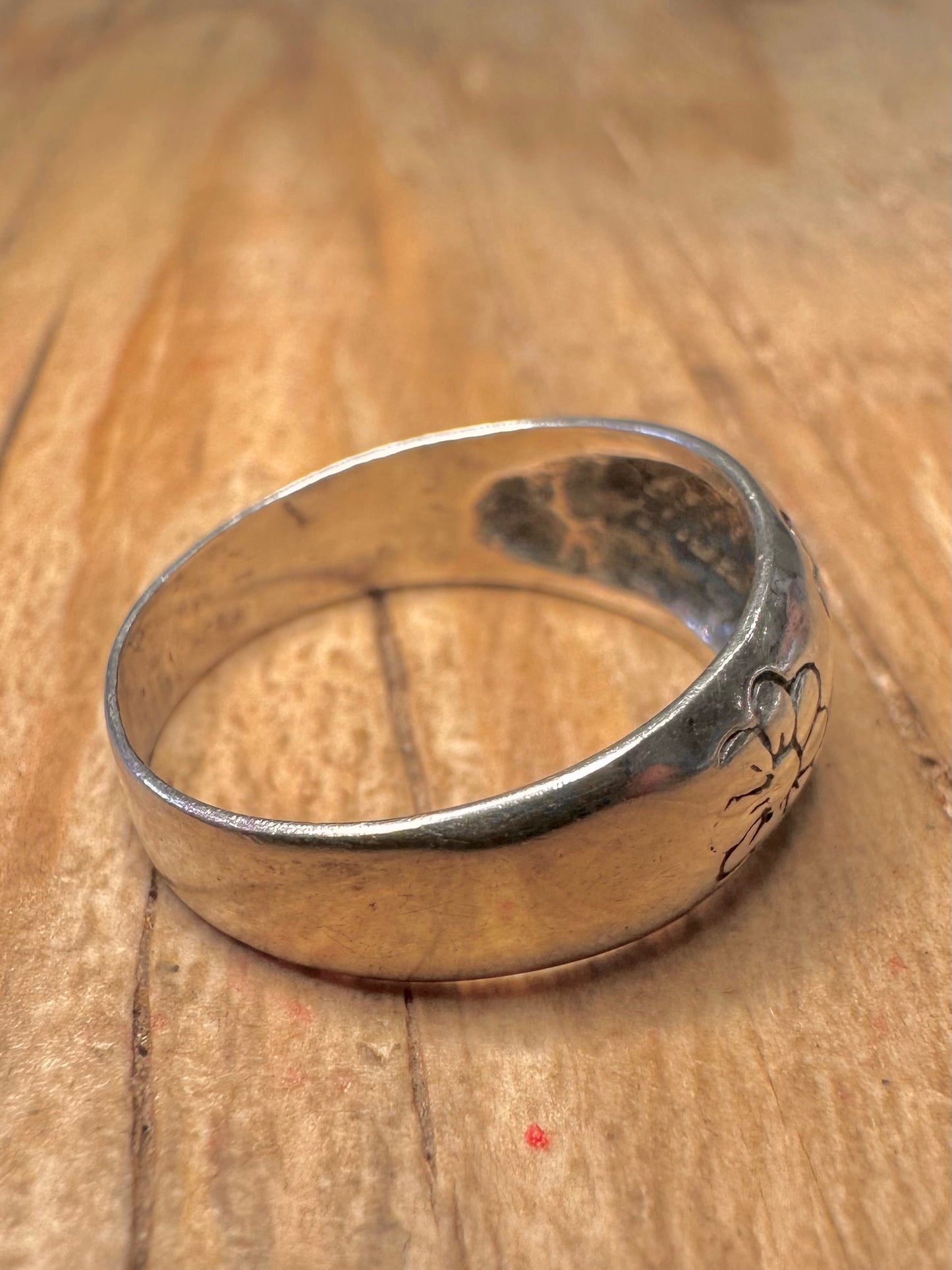 Vintage Flower Dome 925 Sterling Silver Size M Ring