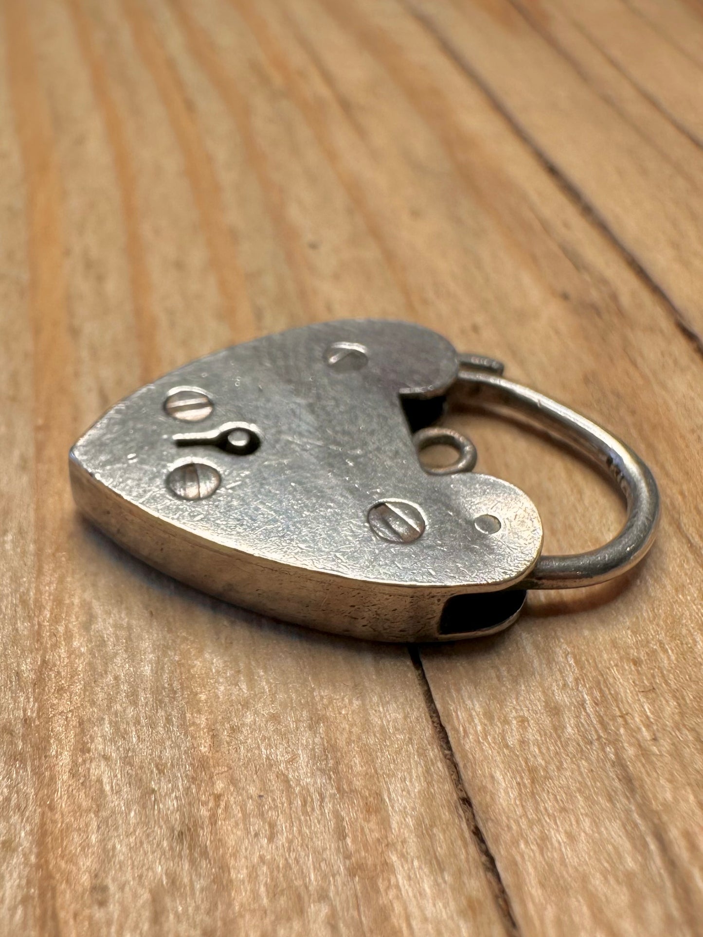 Vintage 1963 Heart Padlock 925 Sterling Silver Pendant