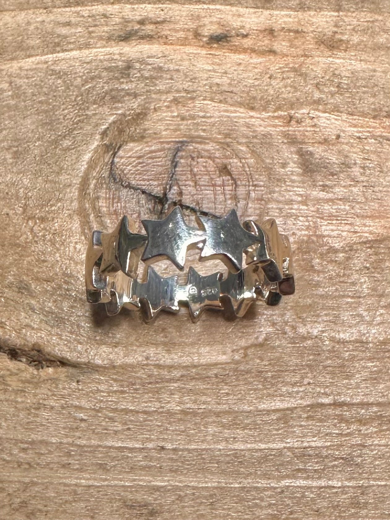 Vintage Star Band 925 Silver Size O Ring