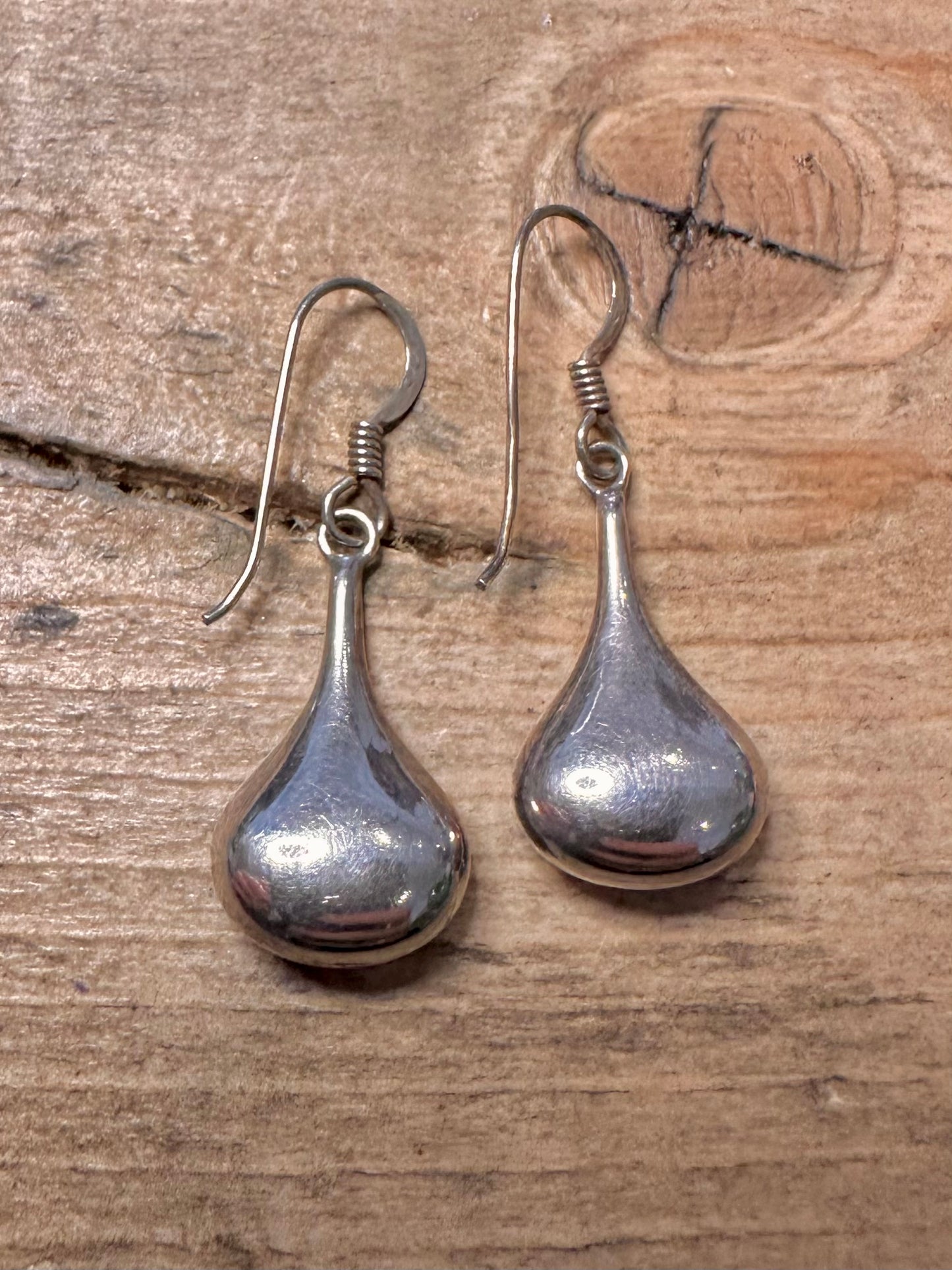 Vintage Teardrop 925 Silver Earrings