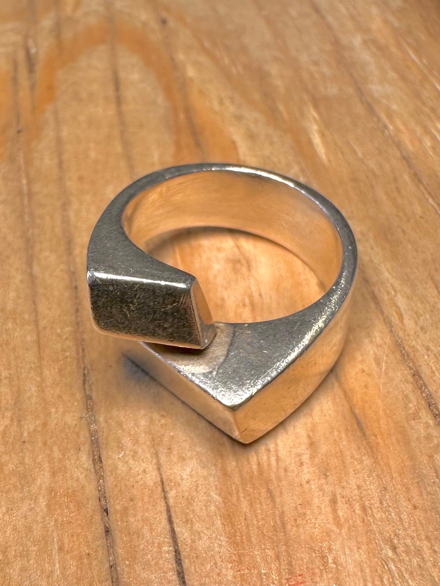 Abstract Overlapping 925 Sterling Silver Size K1/2 Ring