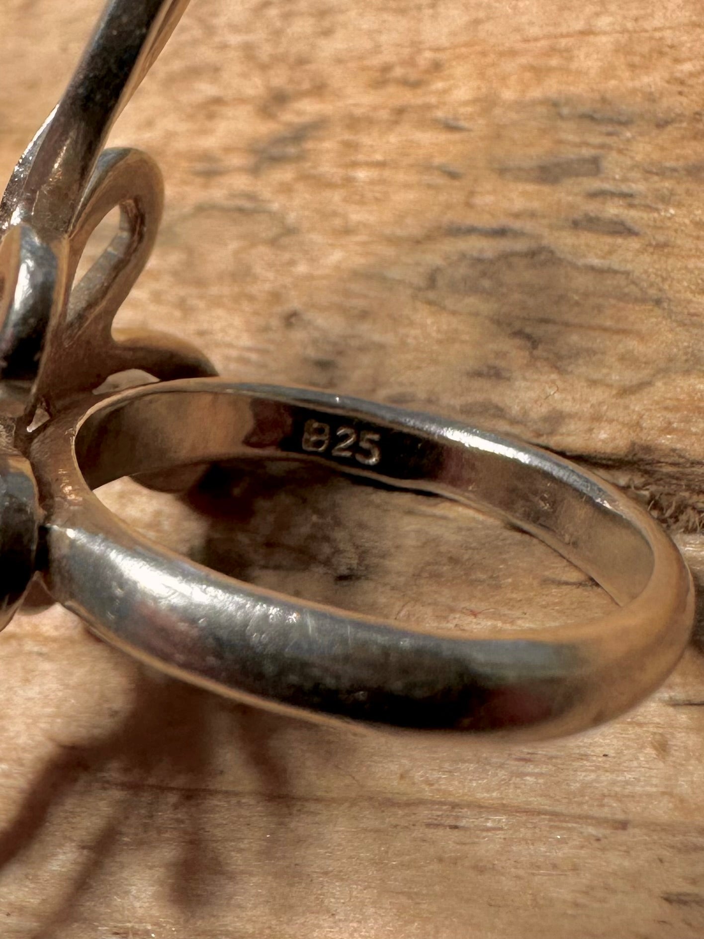 Abstract Splat Style 925 Silver Size K Ring