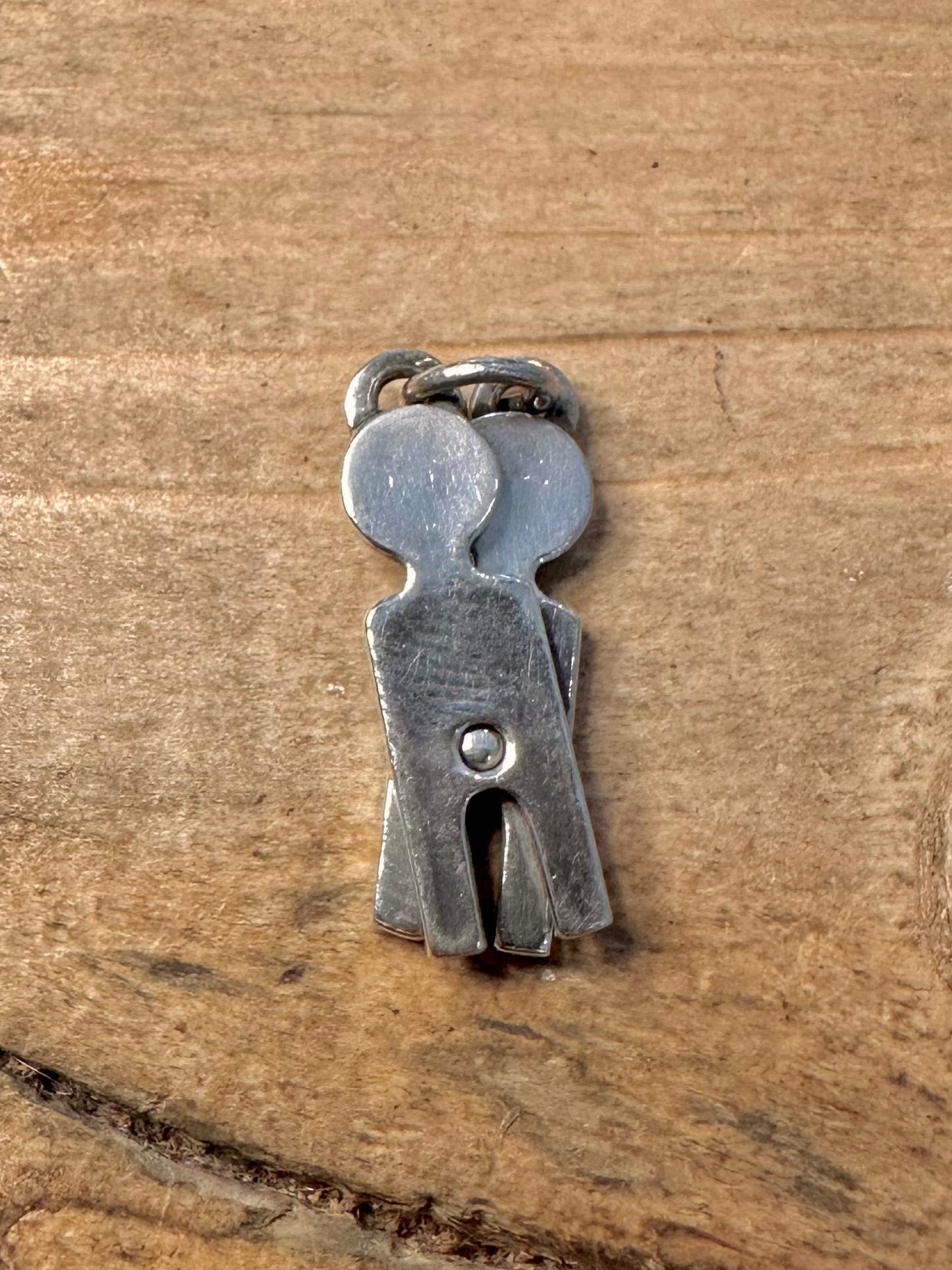 Abstract Two People 925 Silver Pendant