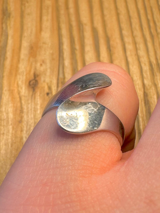 Twisted Modernist 925 Sterling Silver Size N1/2 Ring