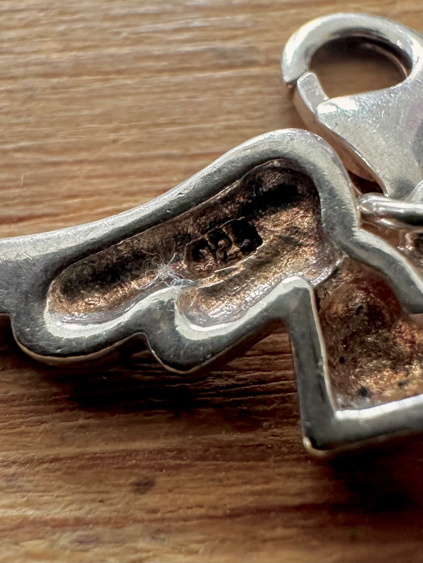 Modern Heart and Wings 925 Silver Pendant