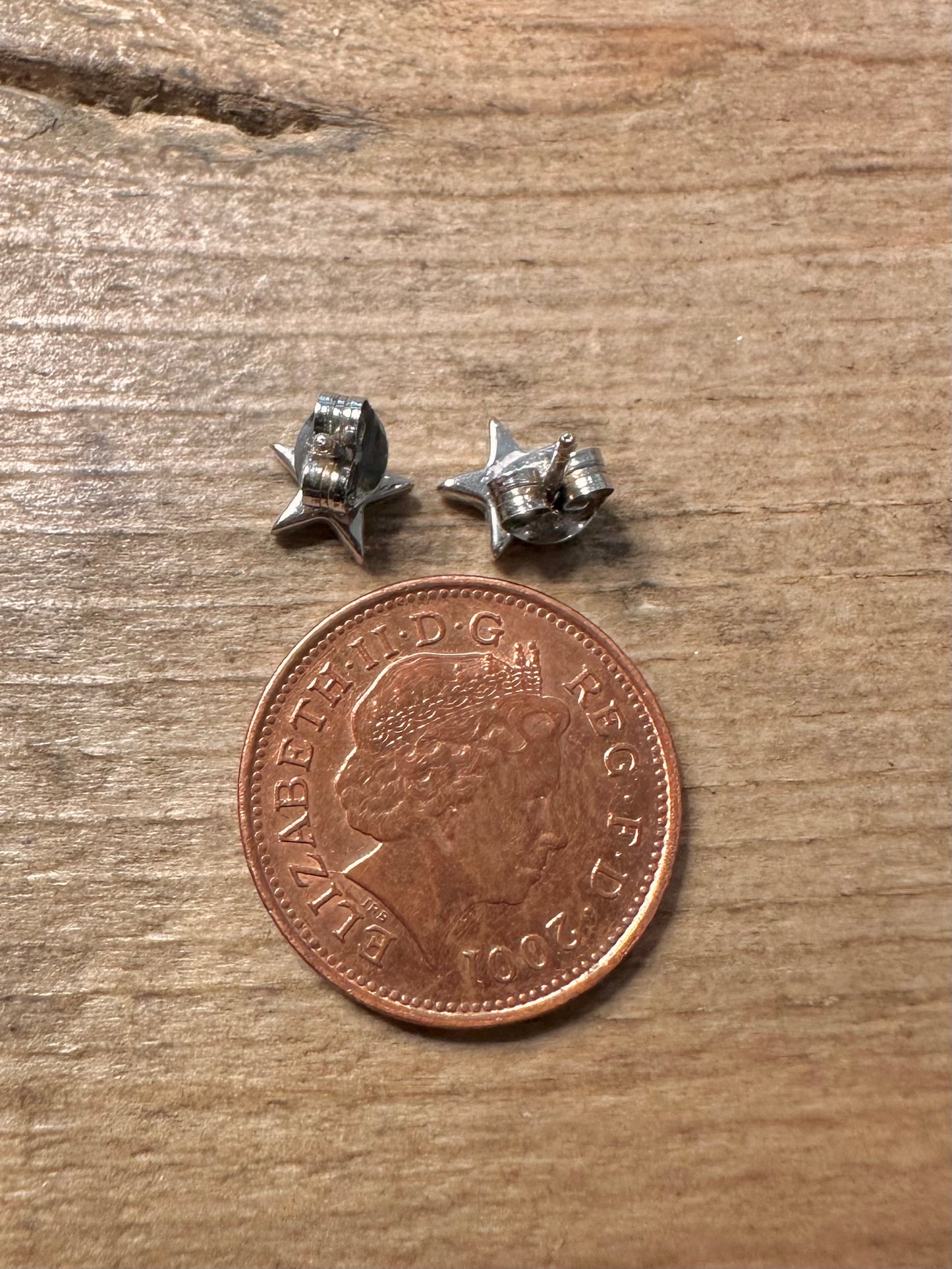 Vintage Diamond Star Stud 925 Silver Earrings