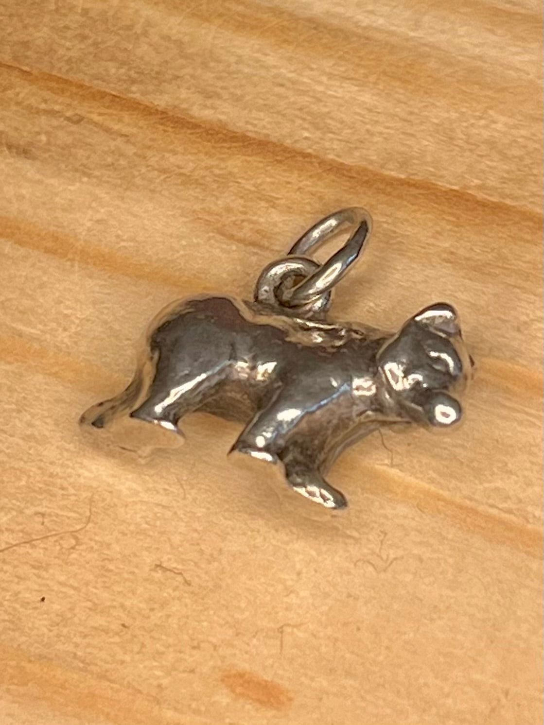Small Bear Solid 925 Sterling Silver Pendant