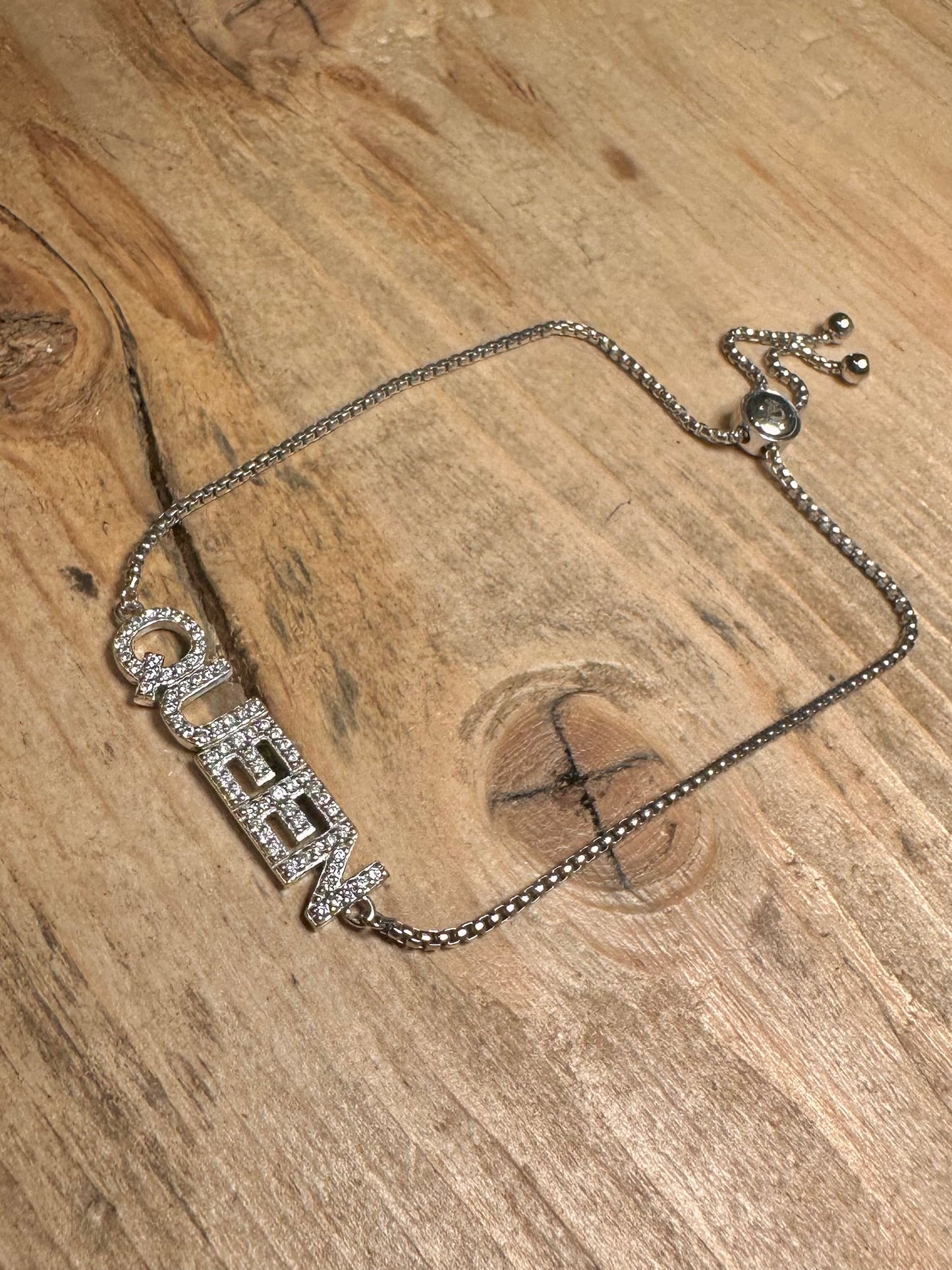 Modern CZ Queen 925 Silver 6.5 inch Bracelet